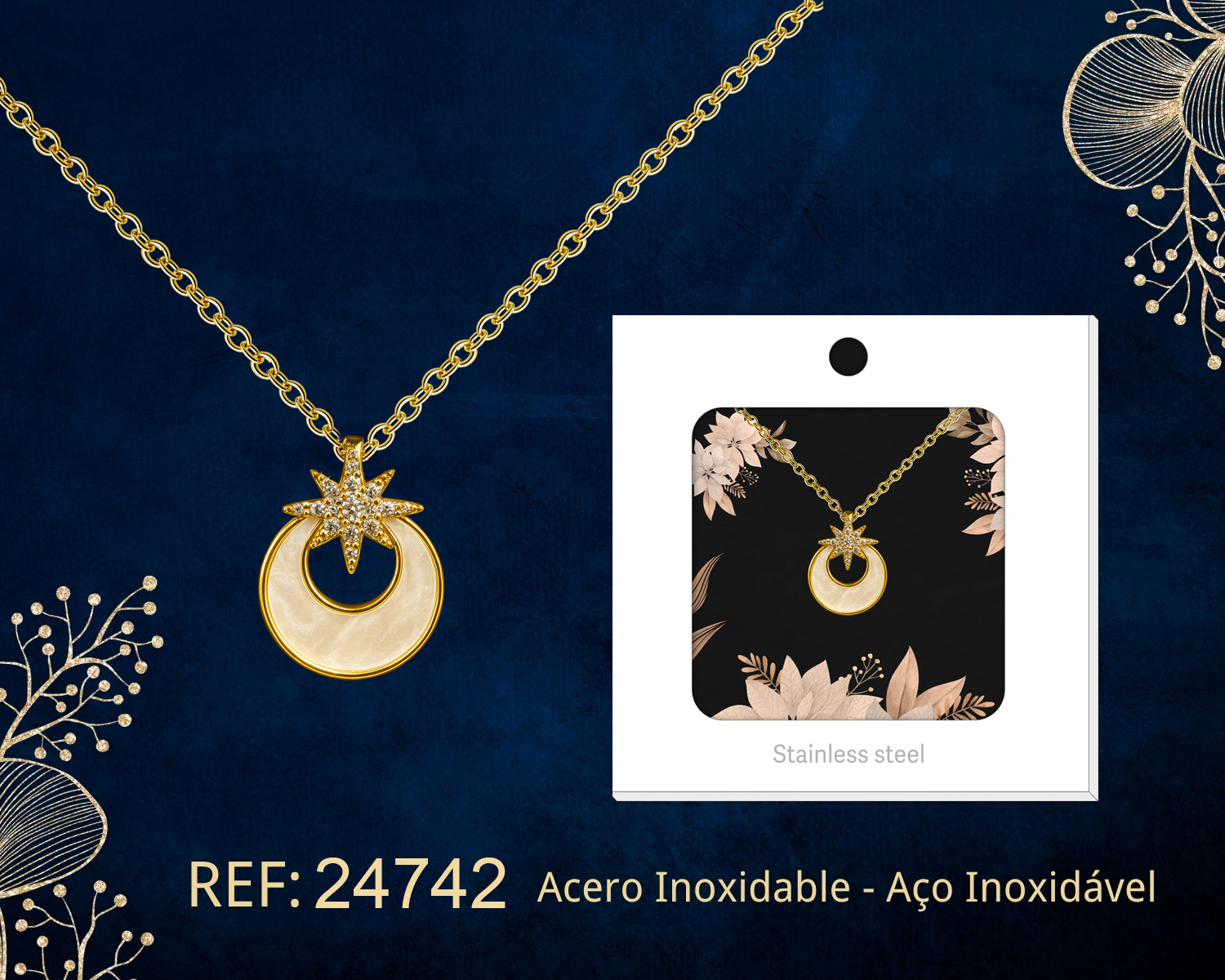 Colgante Chapado Oro 14K con Circonita