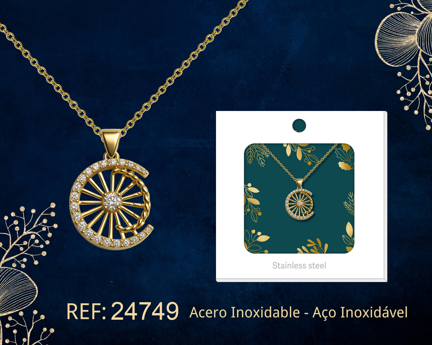 Colgante Chapado Oro 14K con Circonita