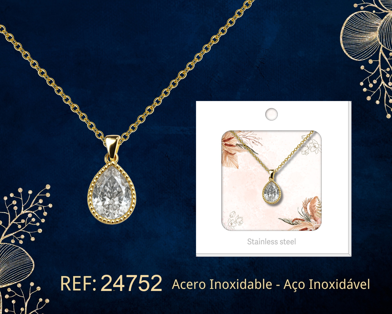 Colgante Chapado Oro 14K con Circonita