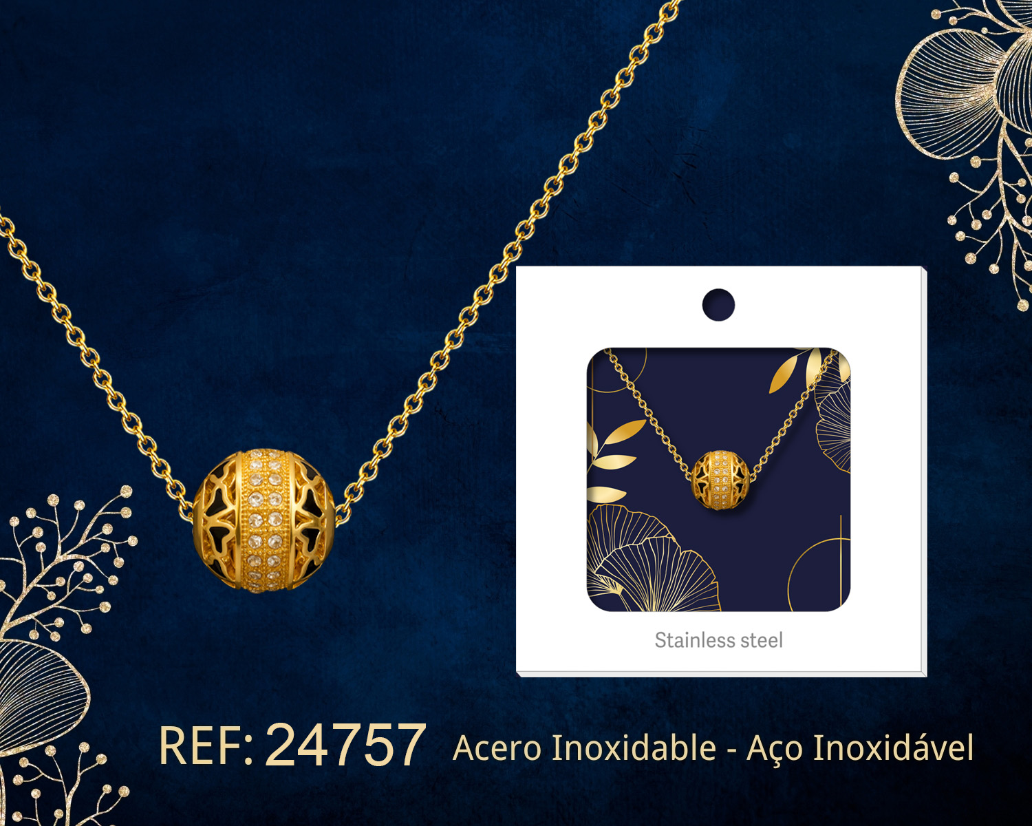 Colgante Chapado Oro 14K con Circonita