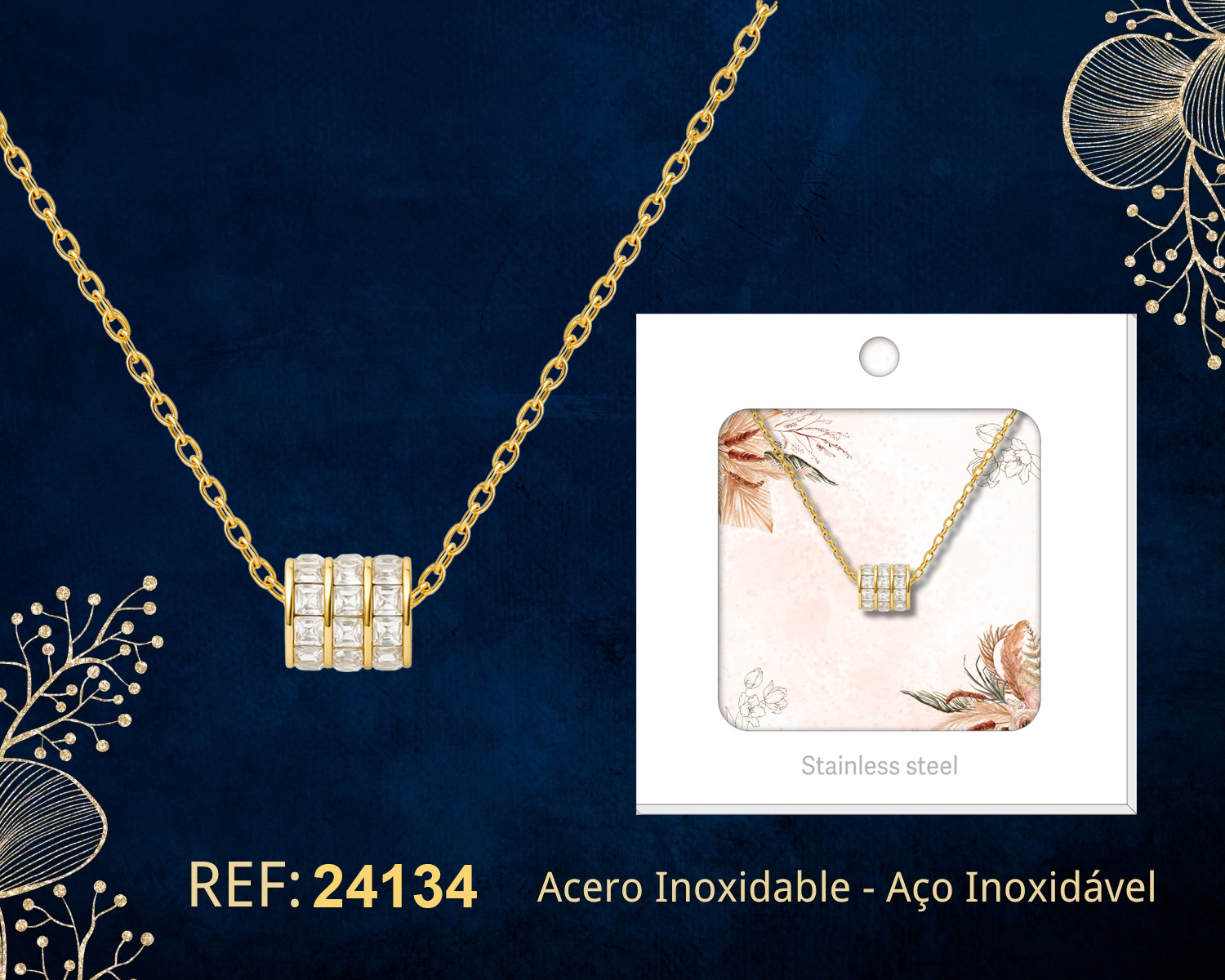 Collar Acero Inoxidable con Sobre