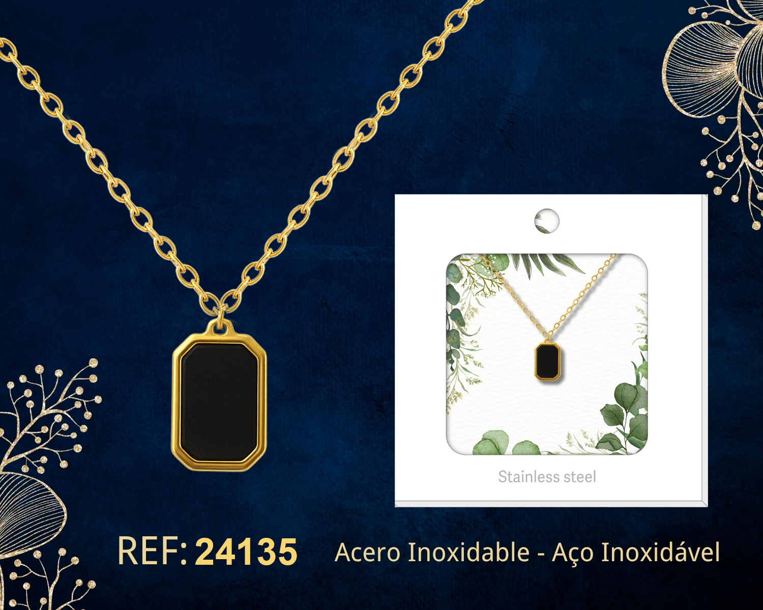 Collar Acero Inoxidable con Sobre