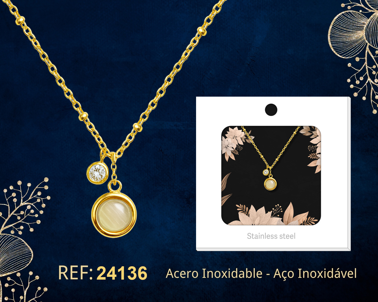 Collar Acero Inoxidable con Sobre
