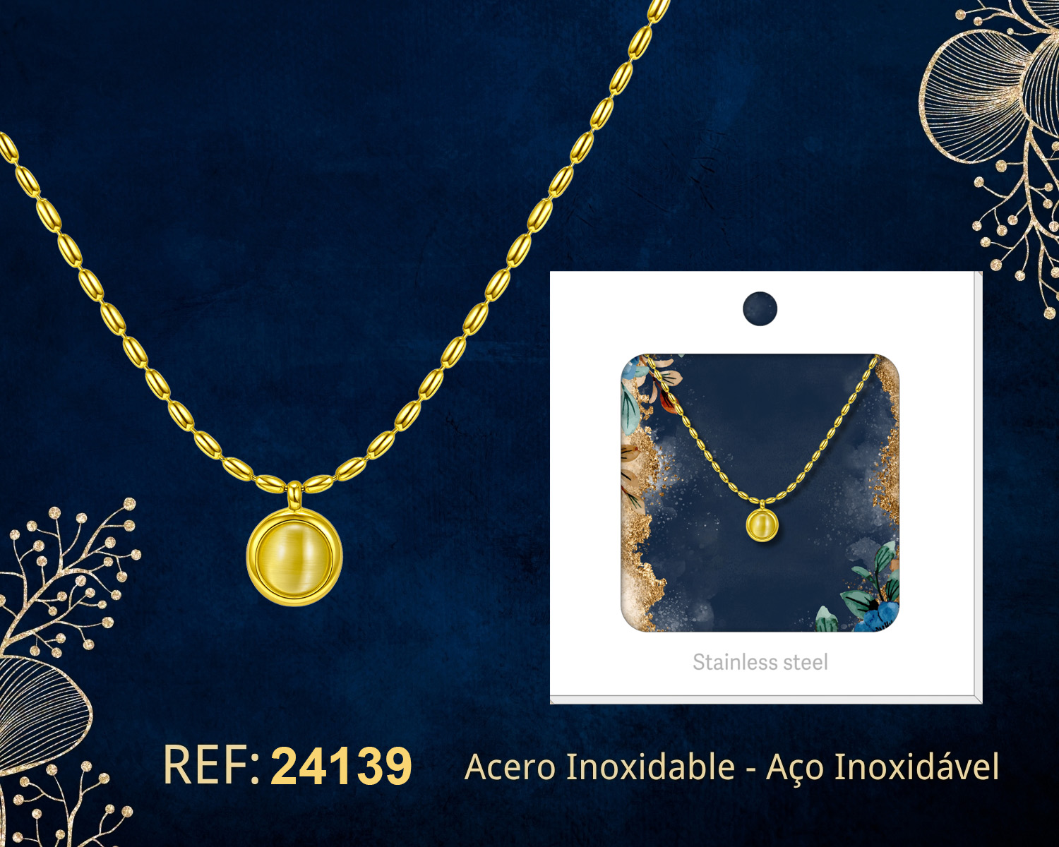 Collar Acero Inoxidable con Sobre
