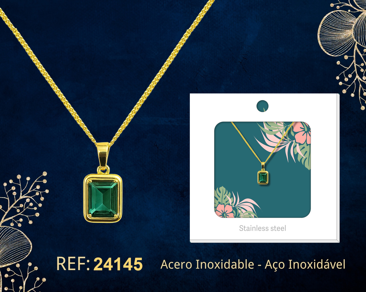 Collar Acero Inoxidable con Sobre