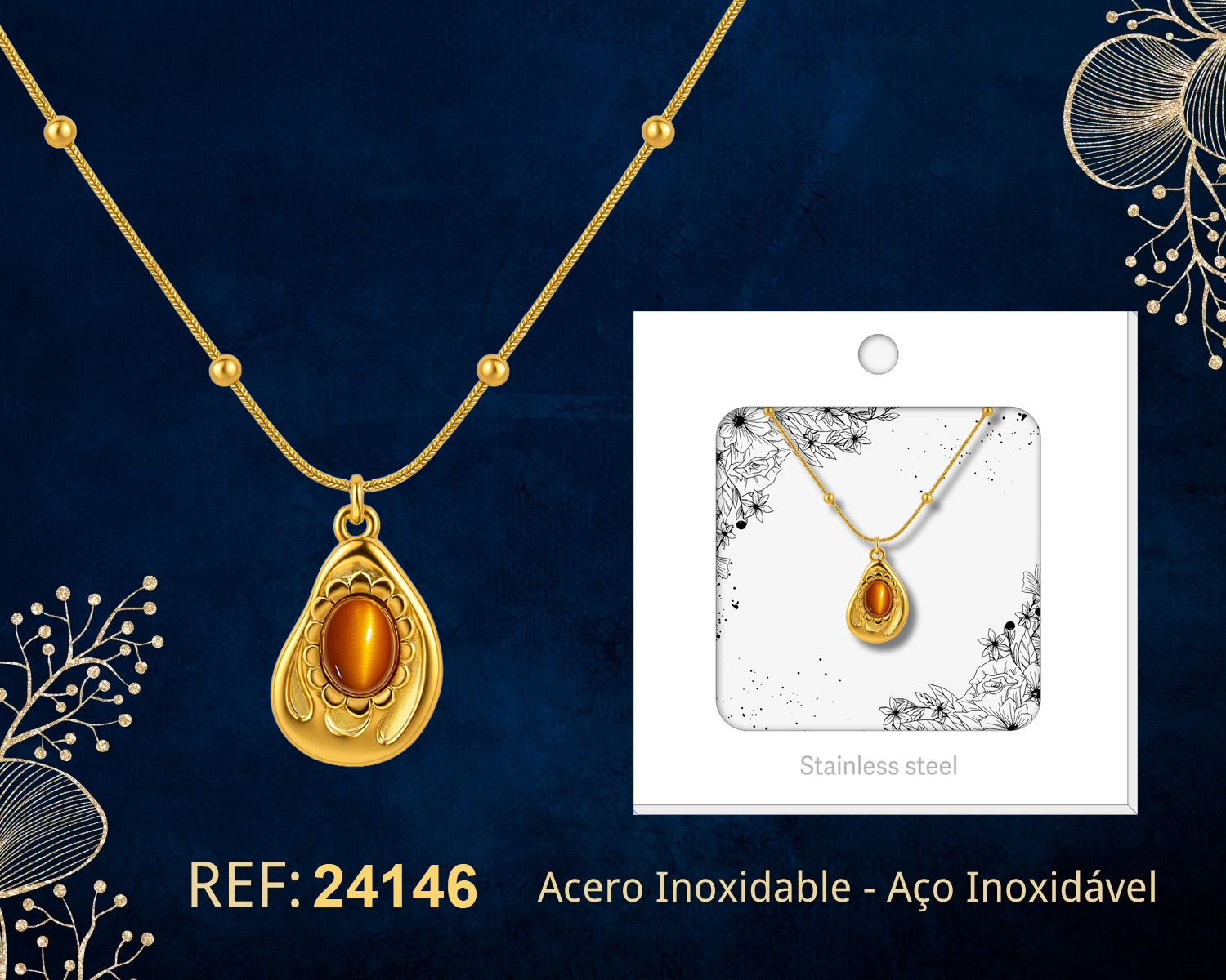 Collar Acero Inoxidable con Sobre