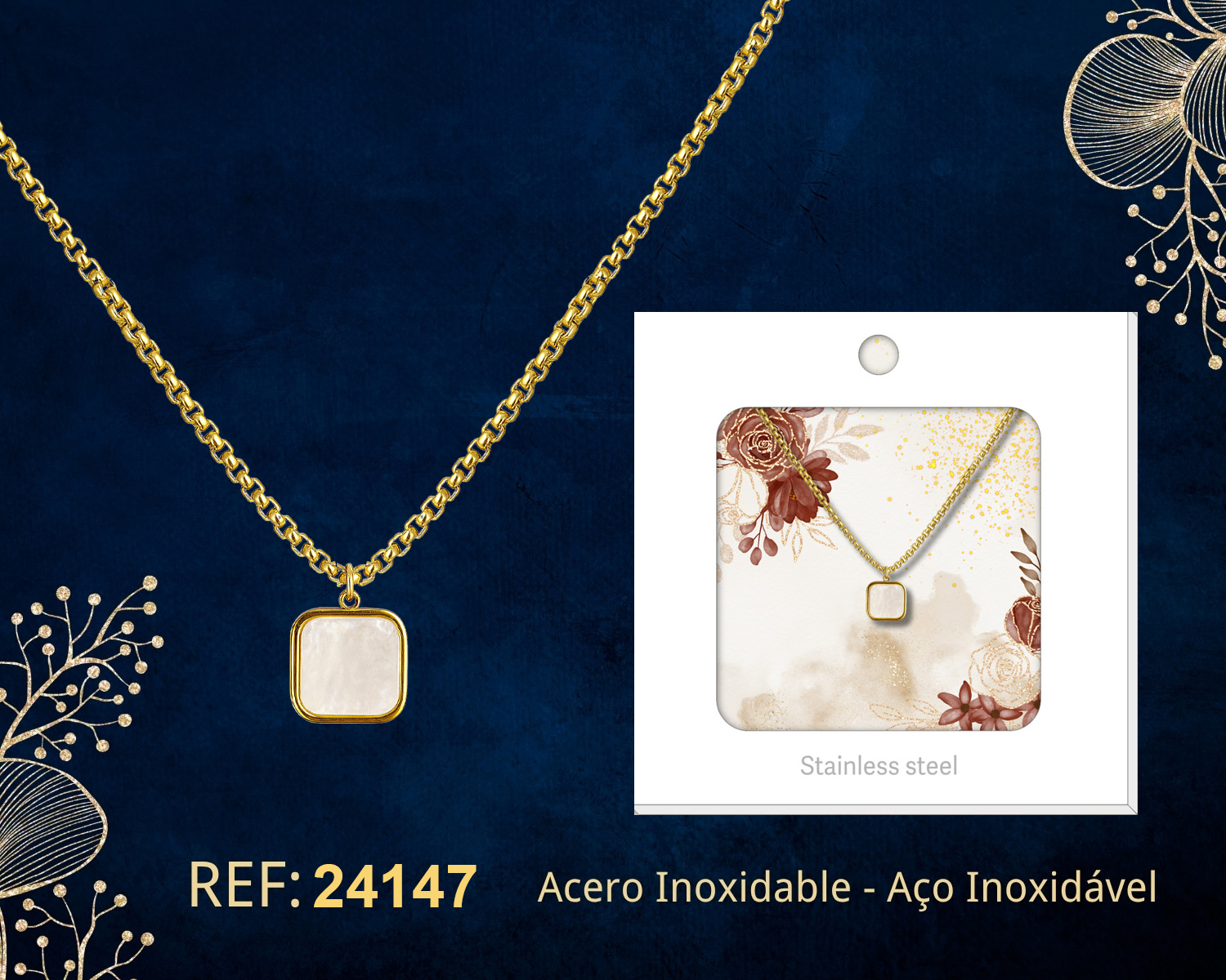 Collar Acero Inoxidable con Sobre