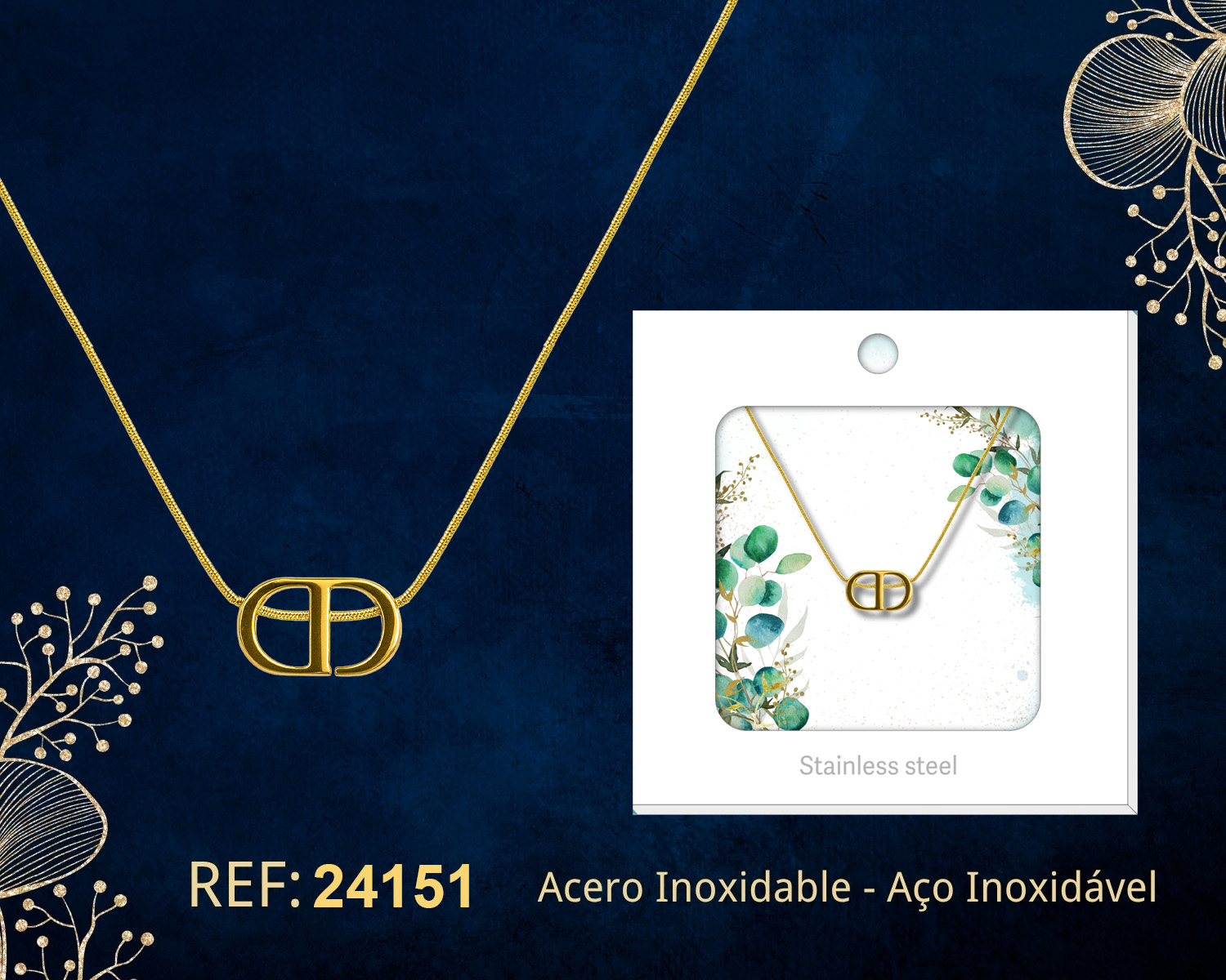 Collar Acero Inoxidable con Sobre