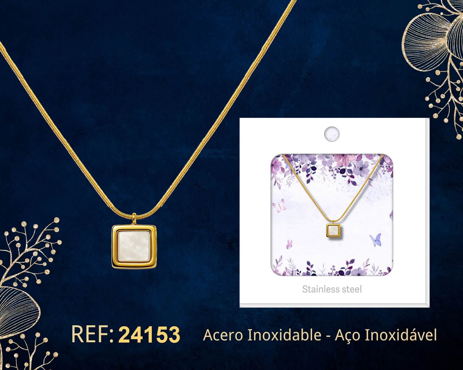 Collar Acero Inoxidable con Sobre