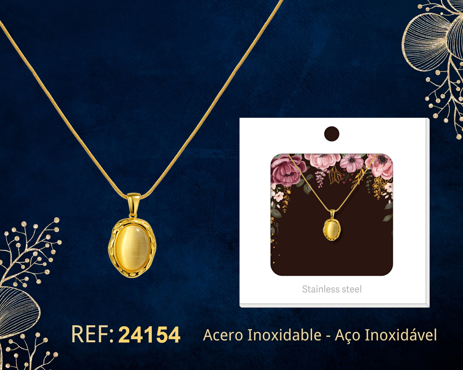Collar Acero Inoxidable con Sobre
