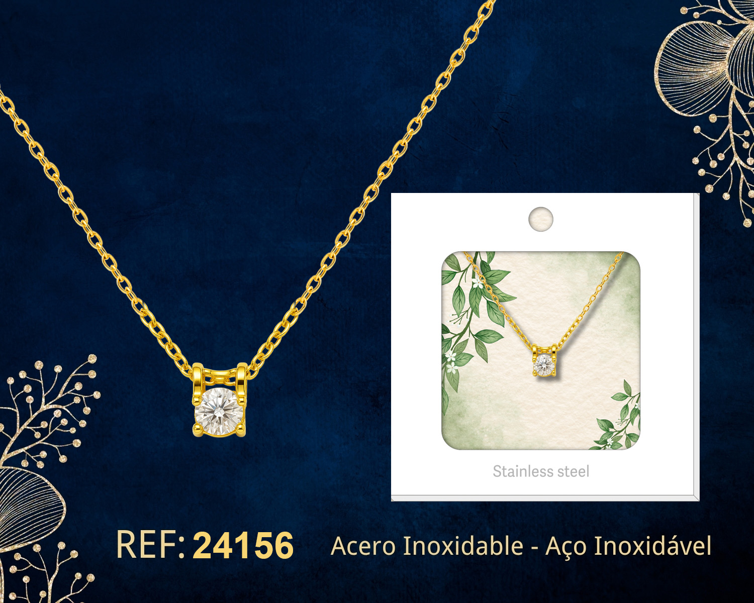 Collar Acero Inoxidable con Sobre