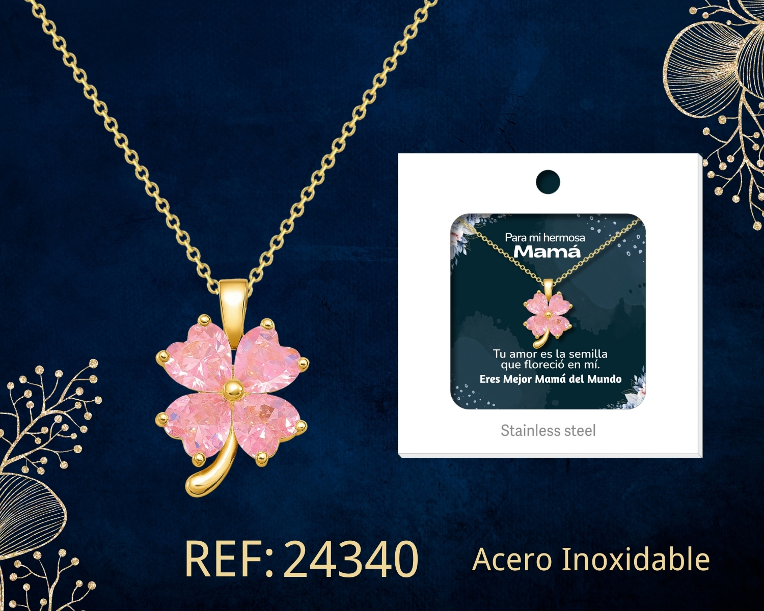 Collar Acero con Circonita para Regalar a MAMA