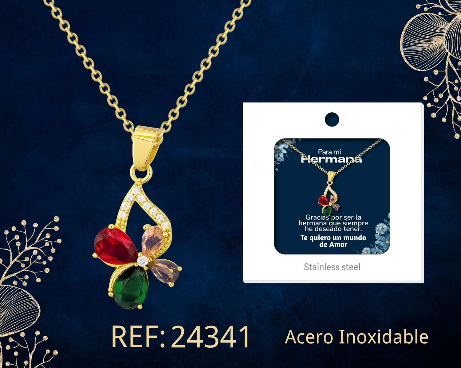 Collar Acero con Circonita para Regalar a HERMANA