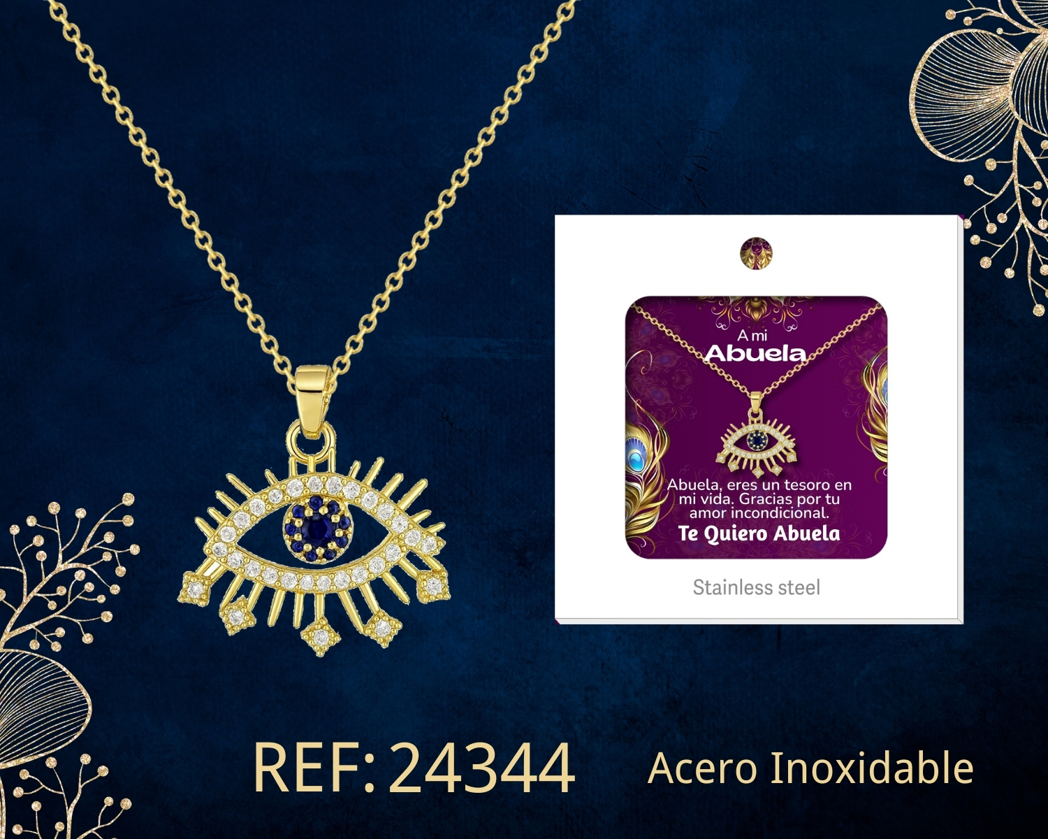 Collar Acero con Circonita para Regalar a ABUELA