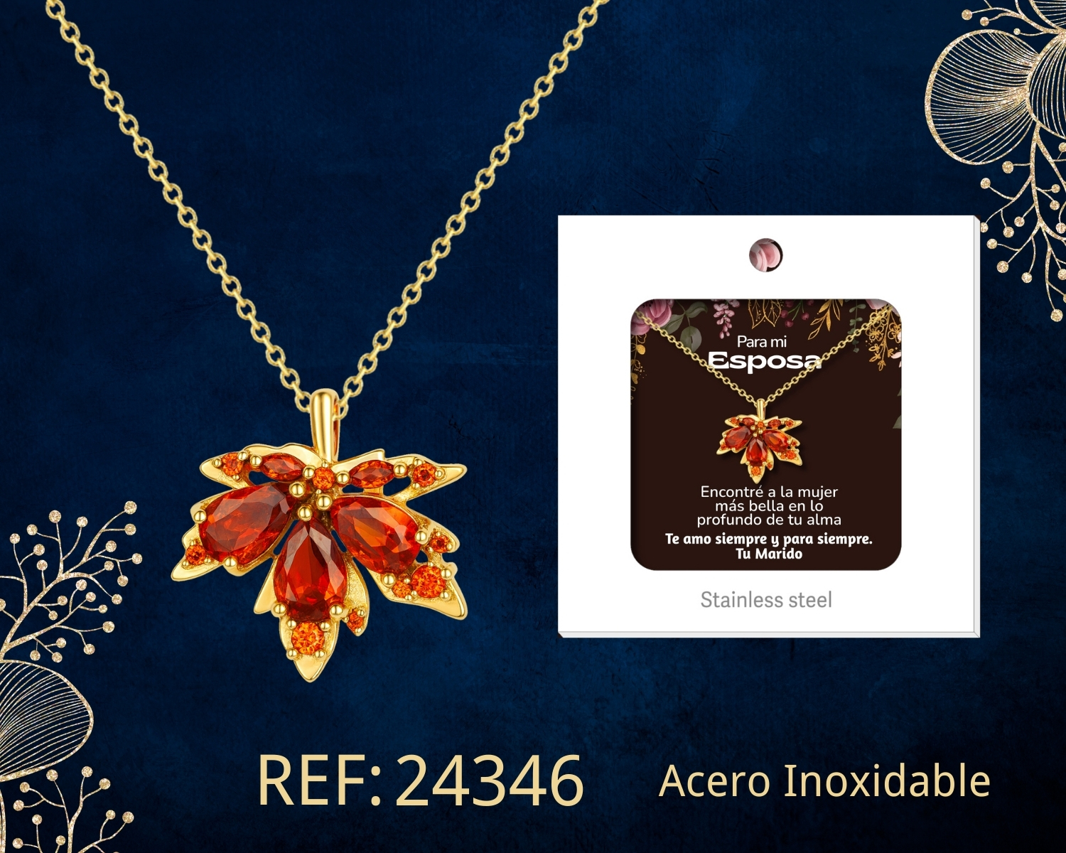 Collar Acero con Circonita para Regalar a ESPOSA