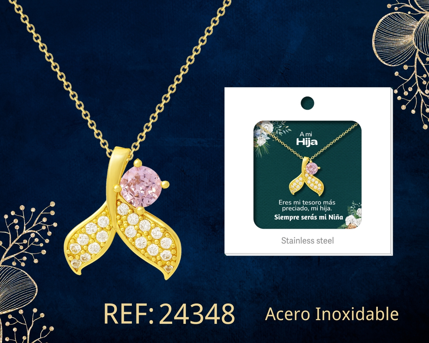 Collar Acero con Circonita para Regalar a HIJA