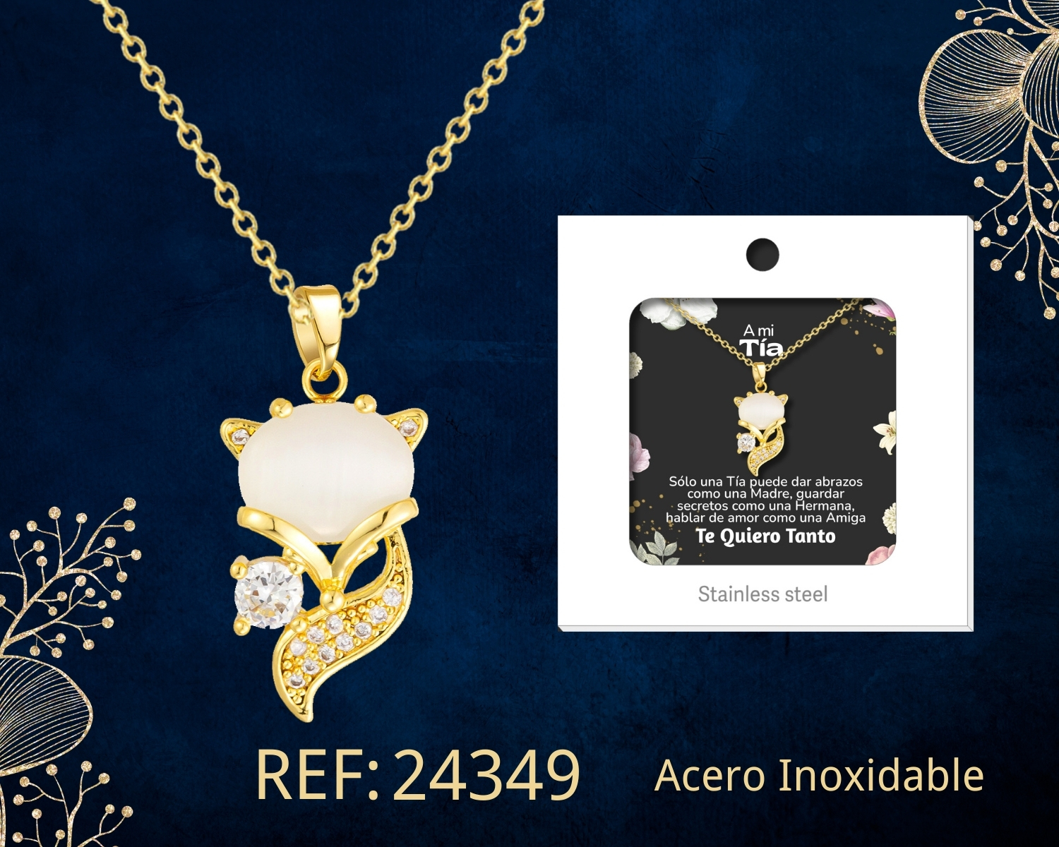 Collar Acero con Circonita para Regalar a TIA