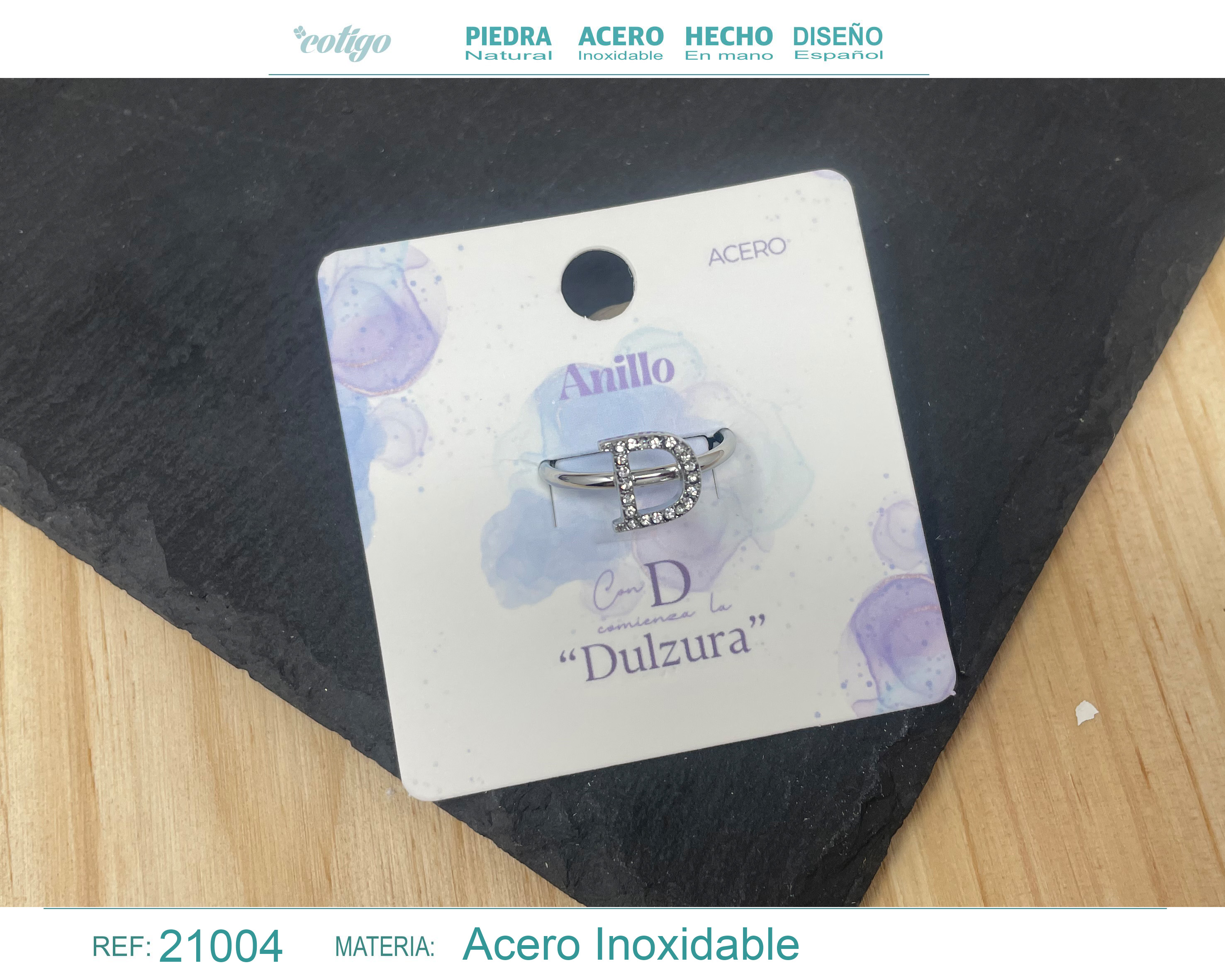 Anillo D Acero color Plateado