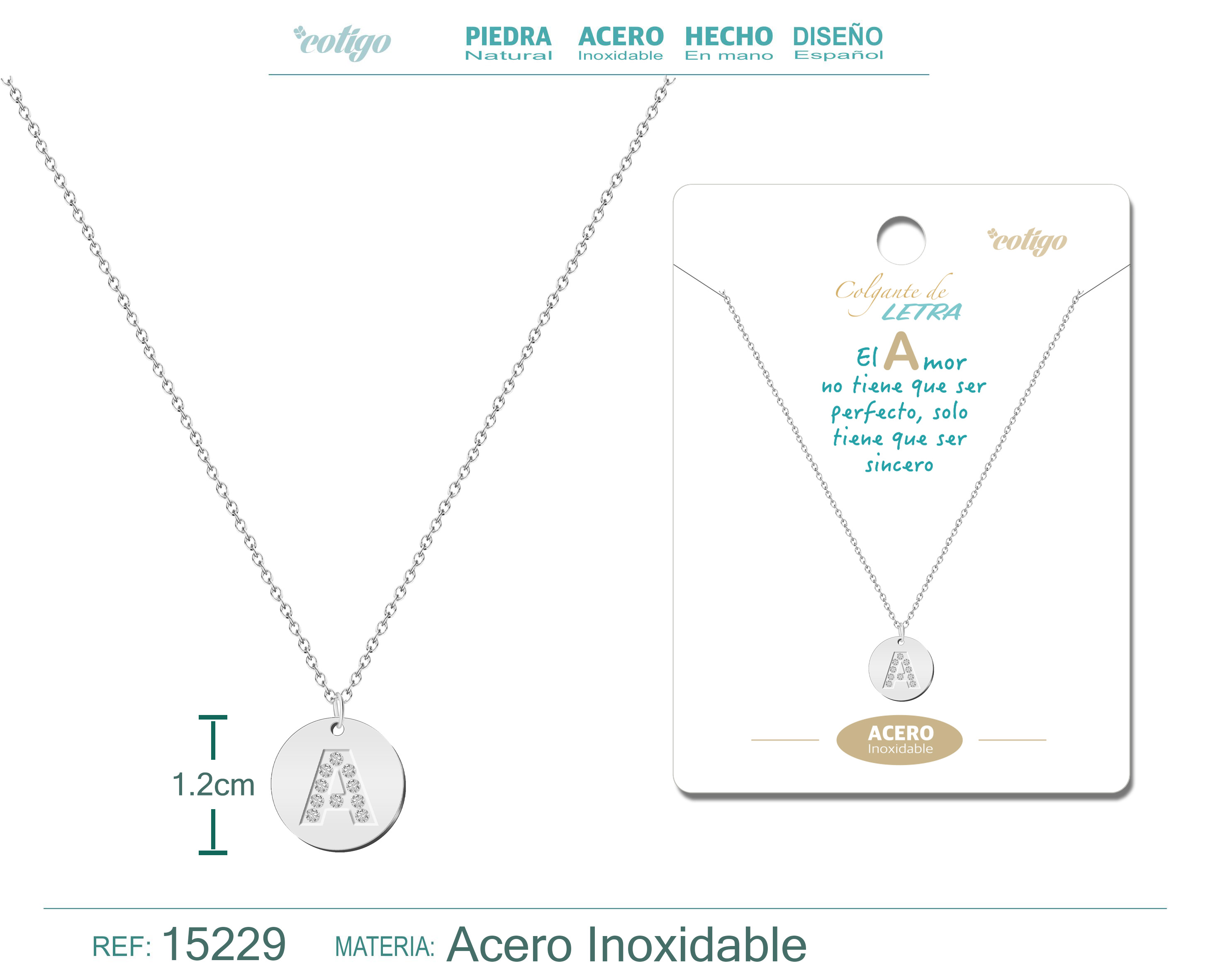 Collar Letra A Color Plateado