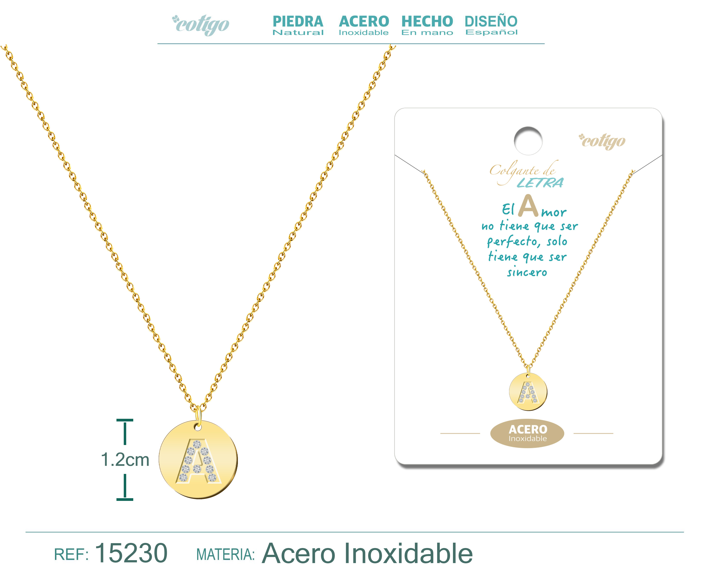 Collar Letra A Color Dorado