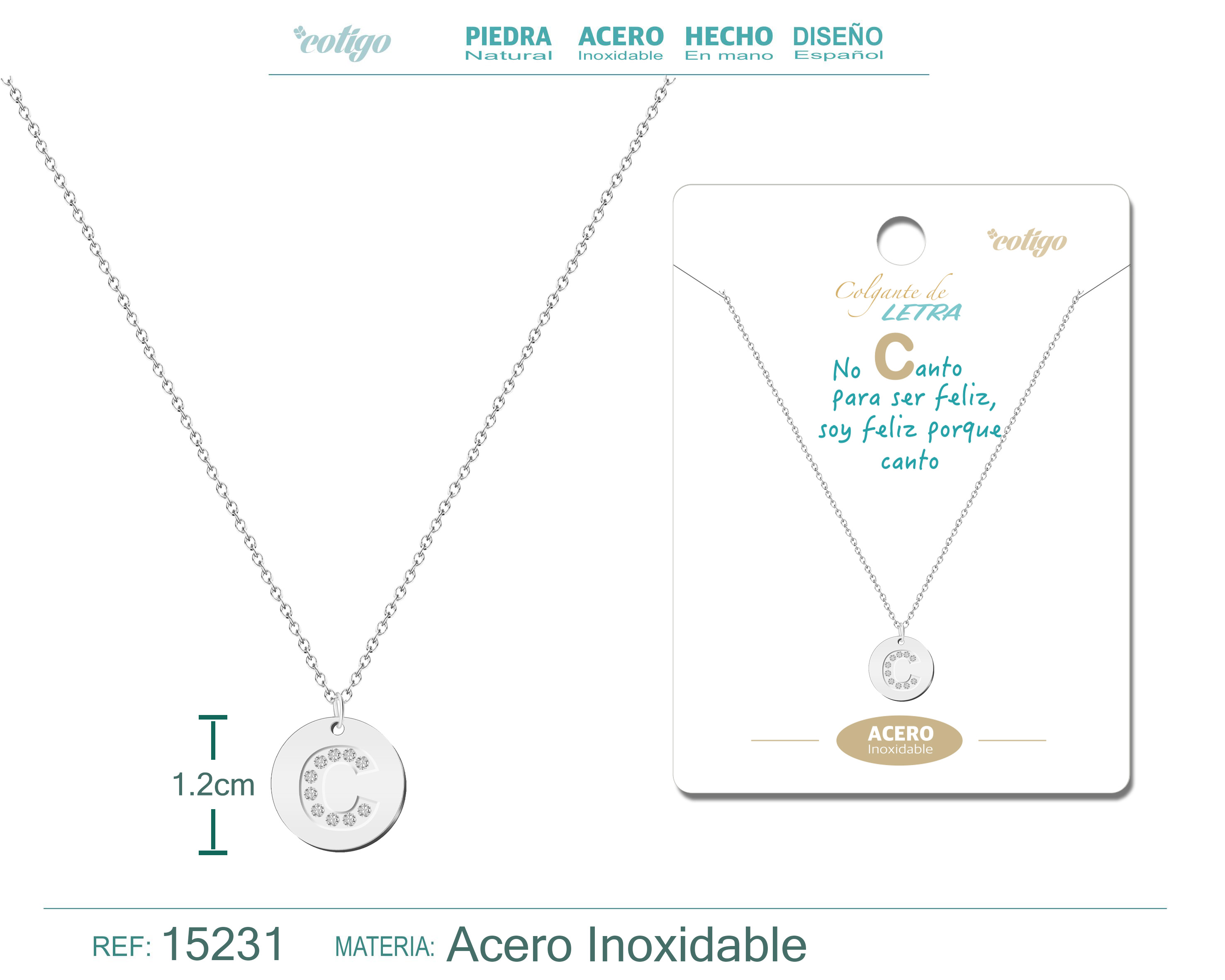 Collar Letra C Color Plateado