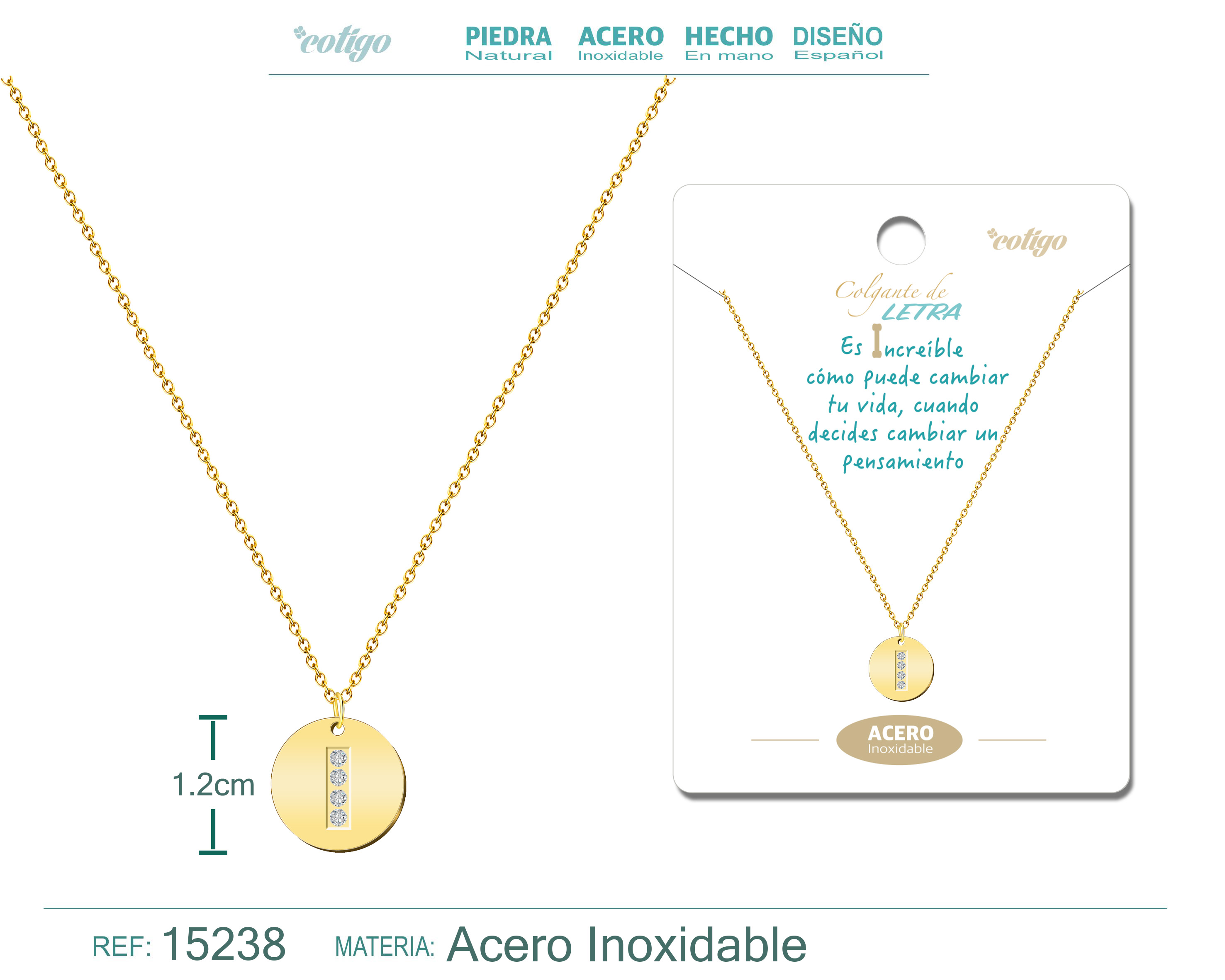 Collar Letra I Color Dorado