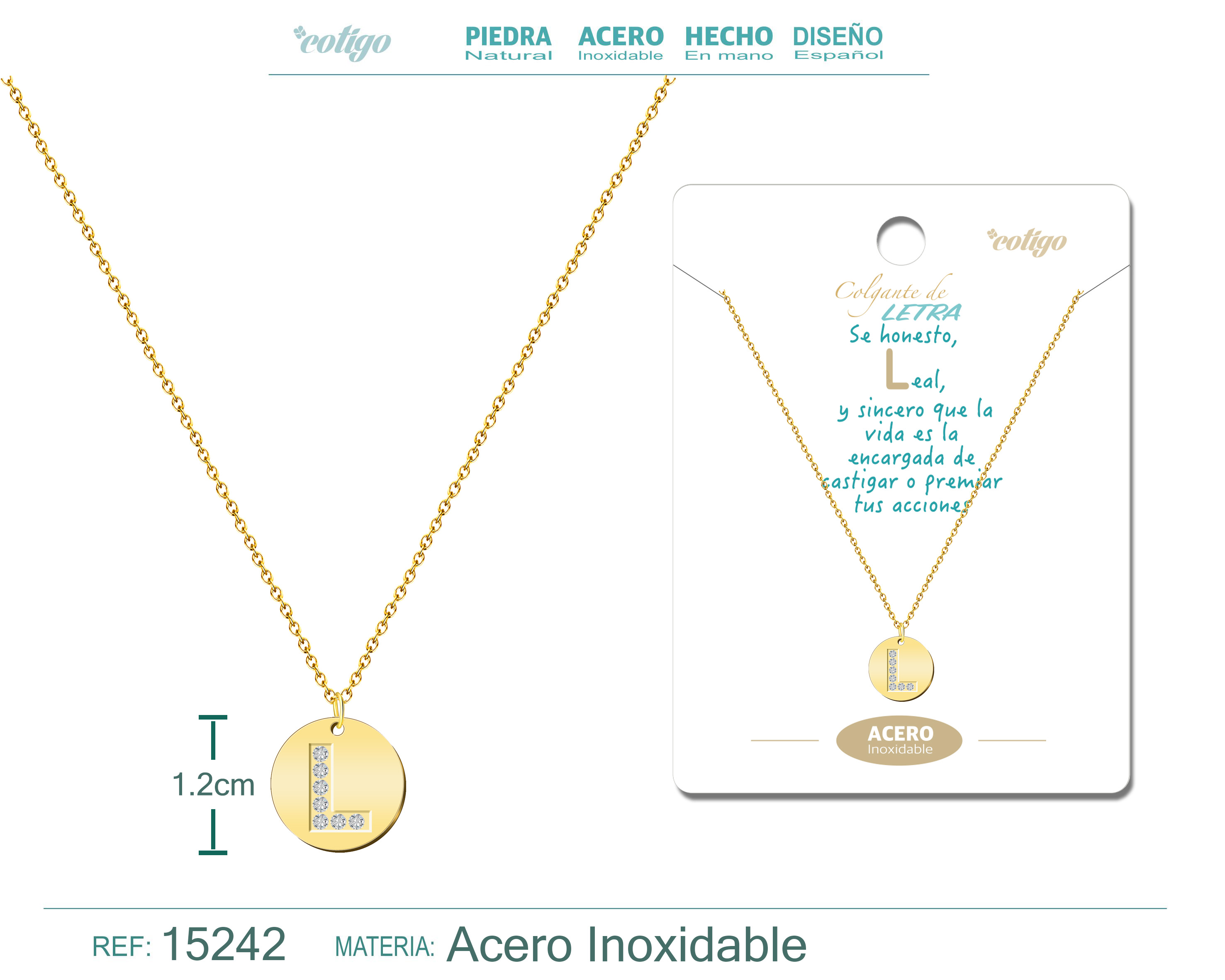 Collar Letra L Color Dorado