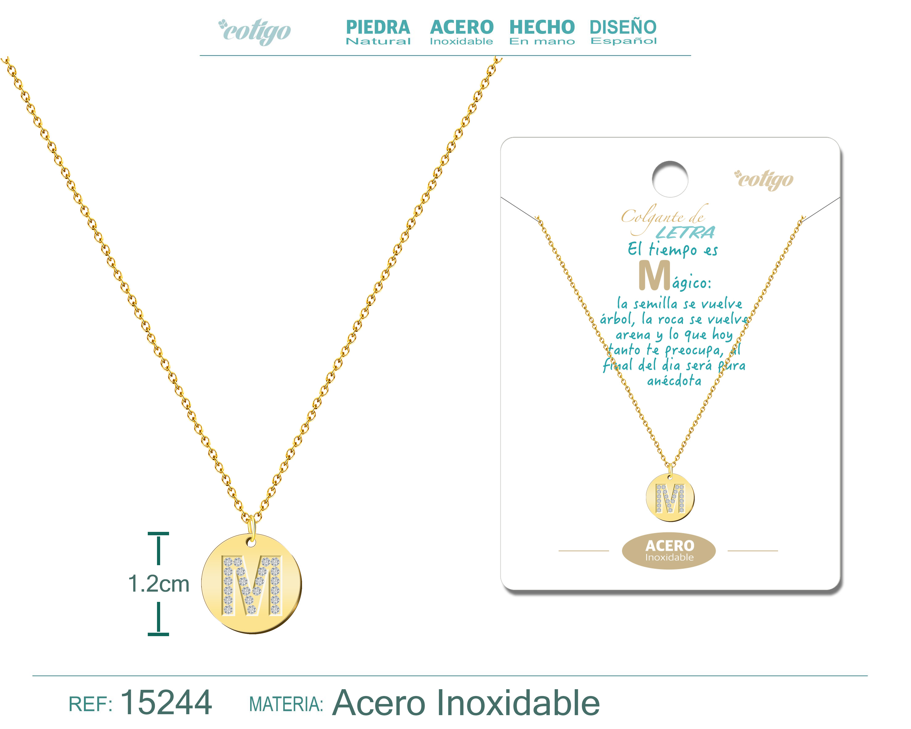 Collar Letra M Color Dorado