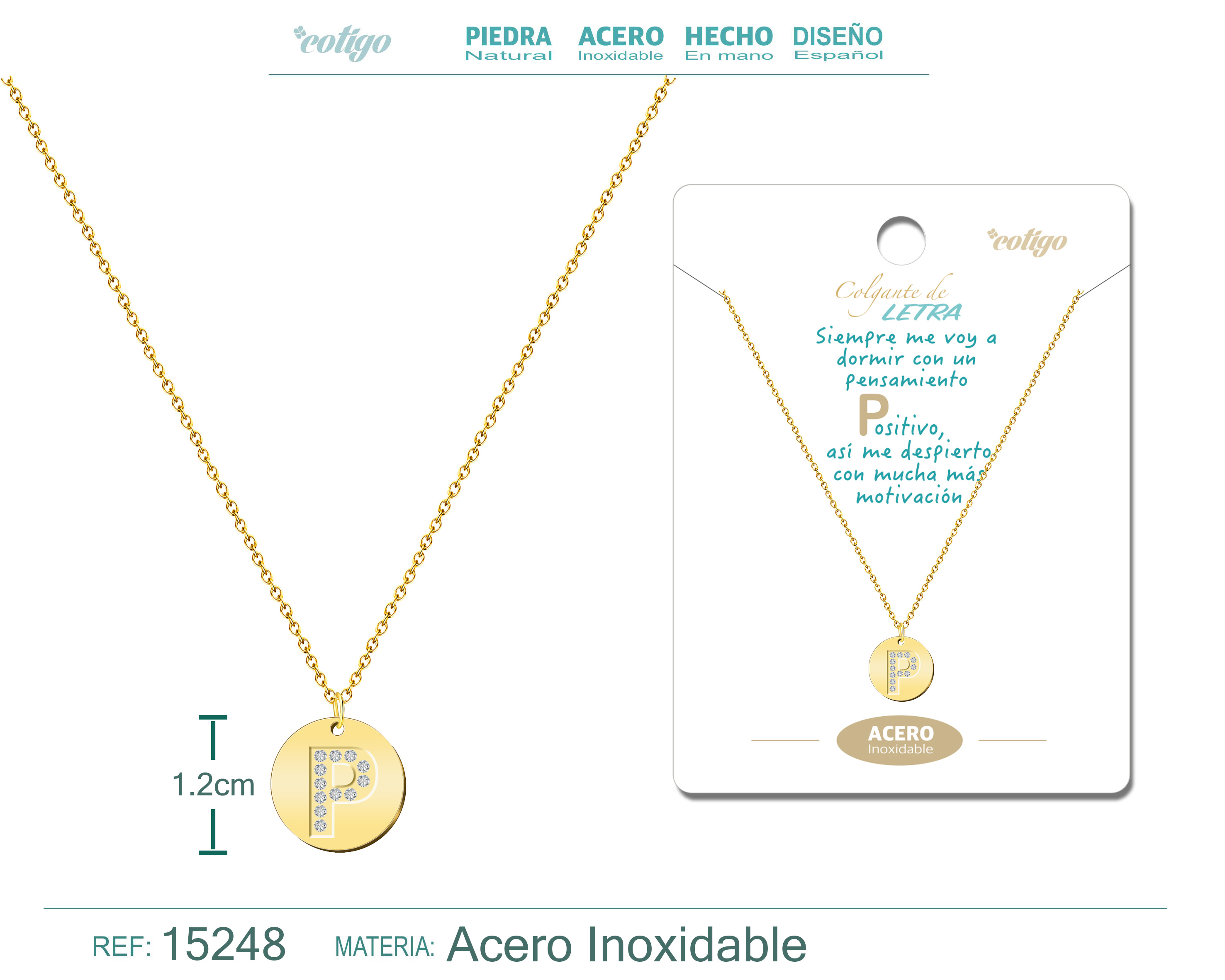 Collar Letra P Color Dorado