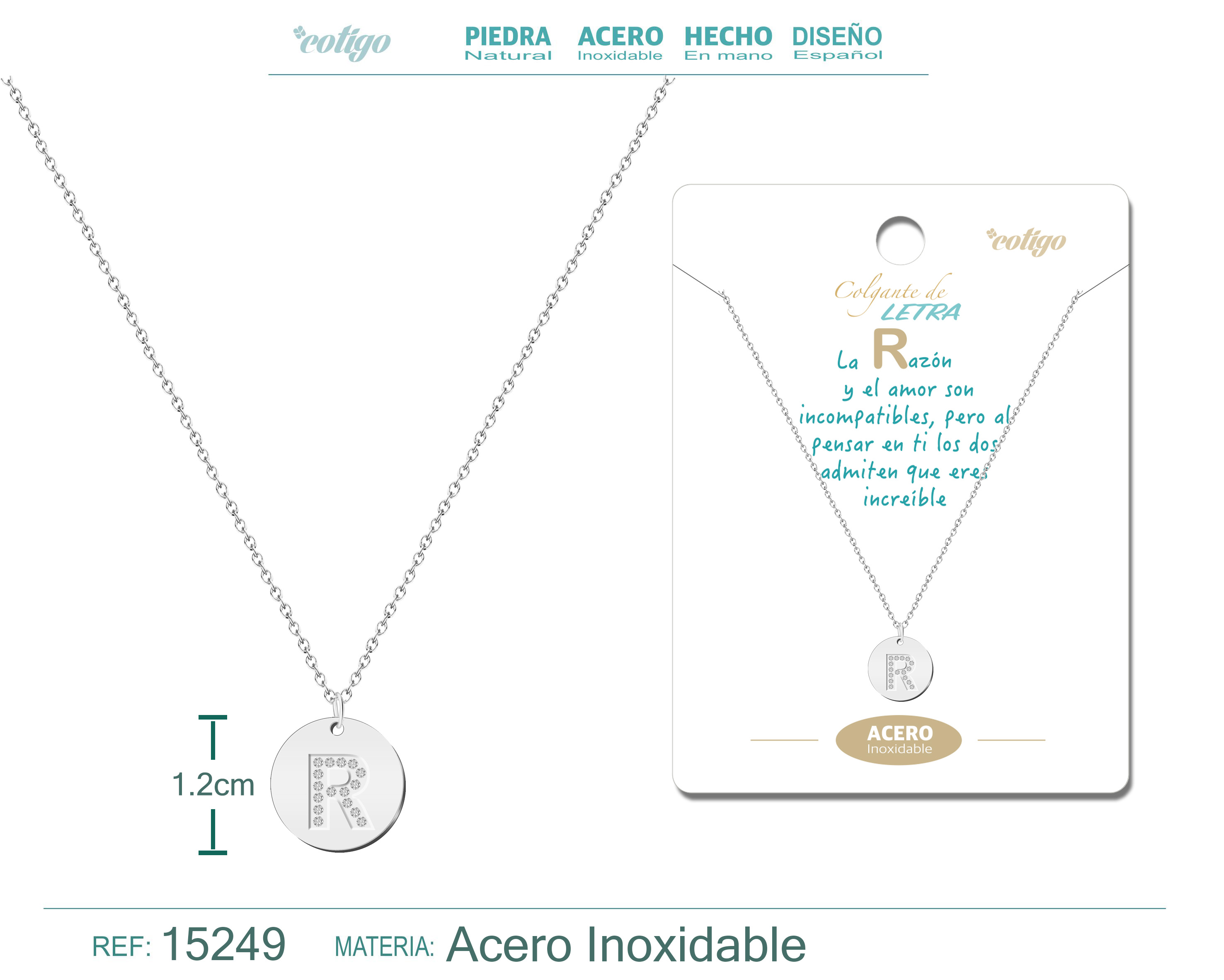 Collar Letra R Color Plateado