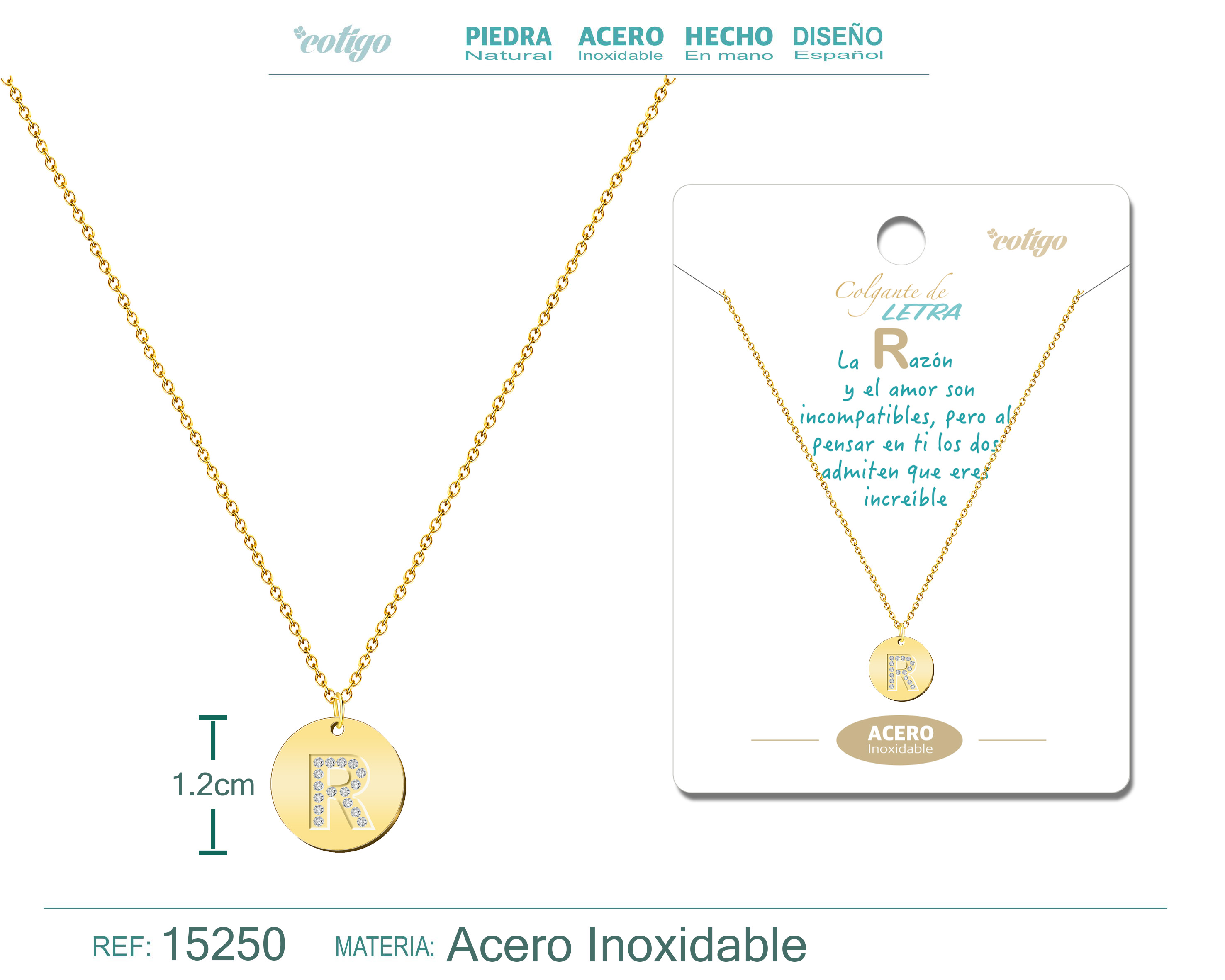 Collar Letra R Color Dorado