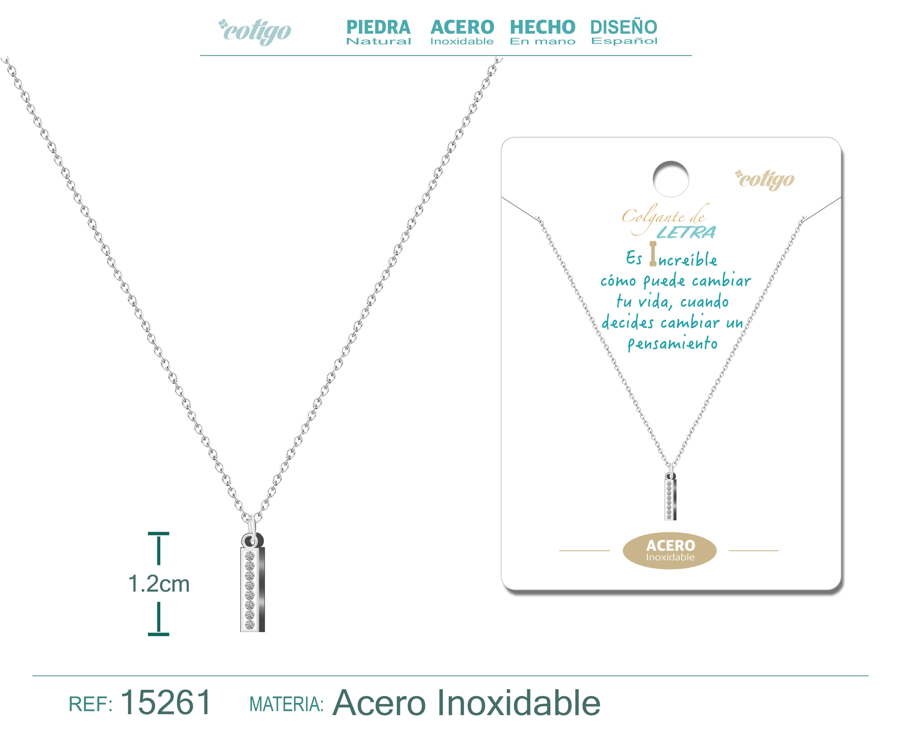 Collar Letra I Color Plateado