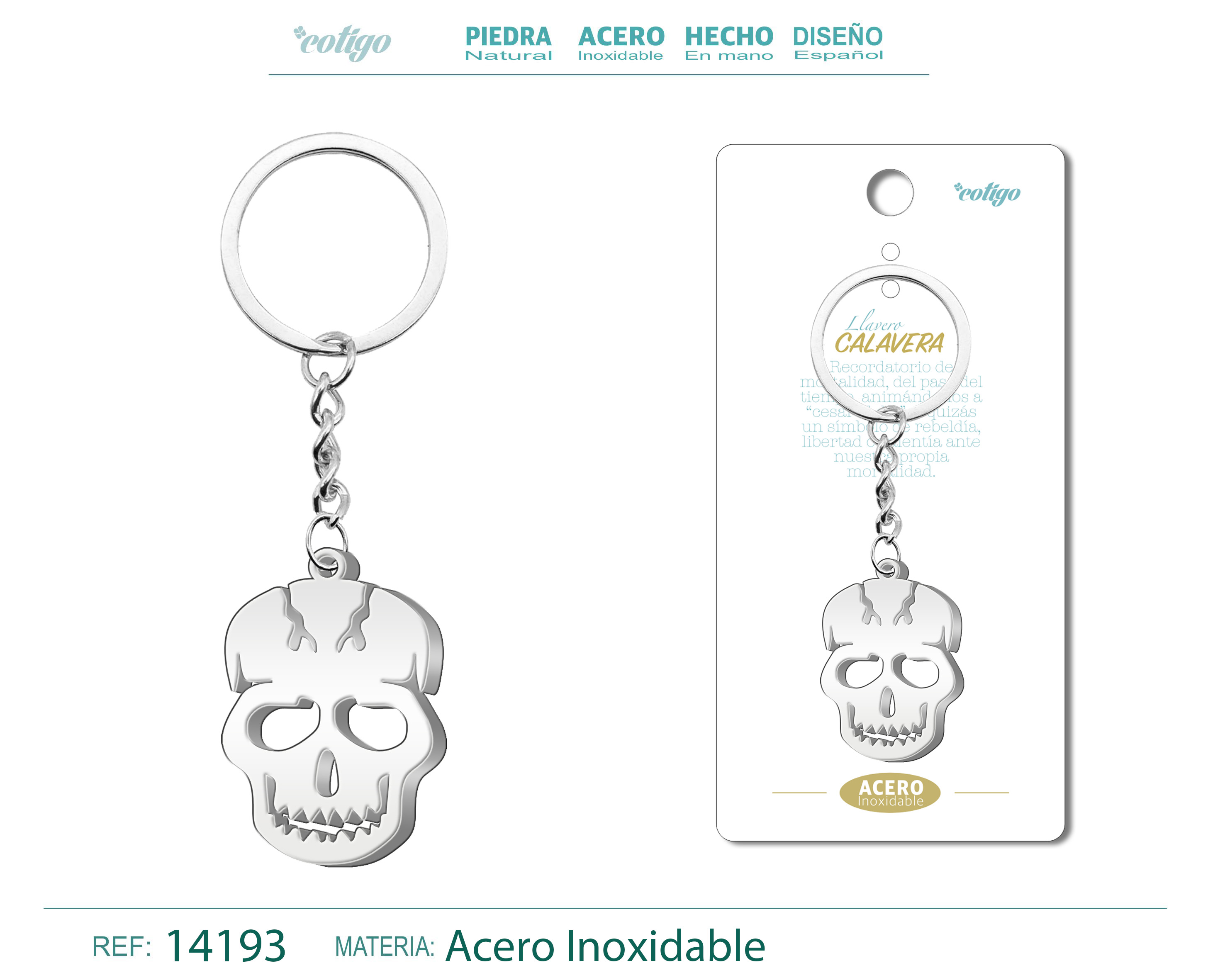 Llavero de Calavera Acero