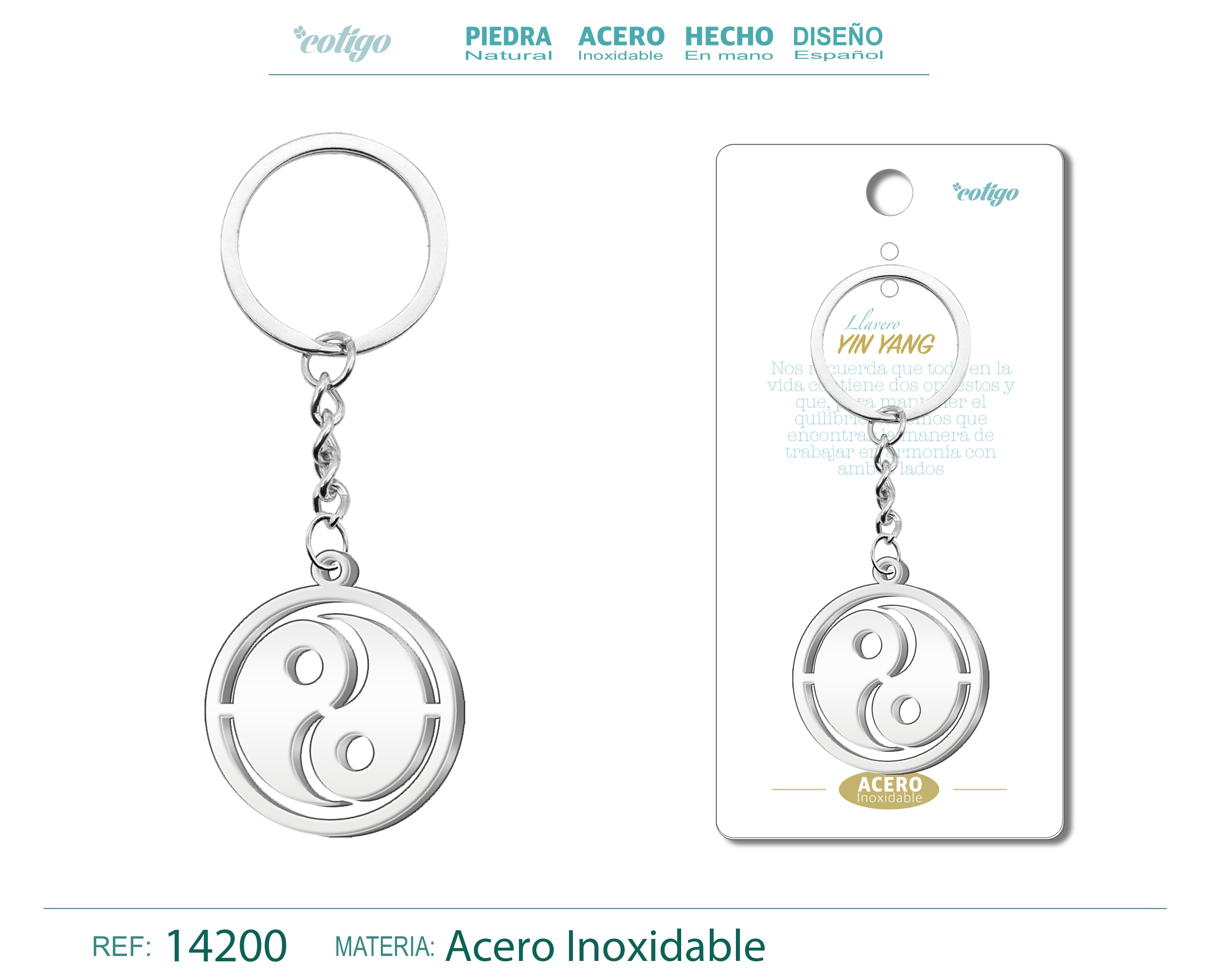 Llavero de Yin Yang Acero