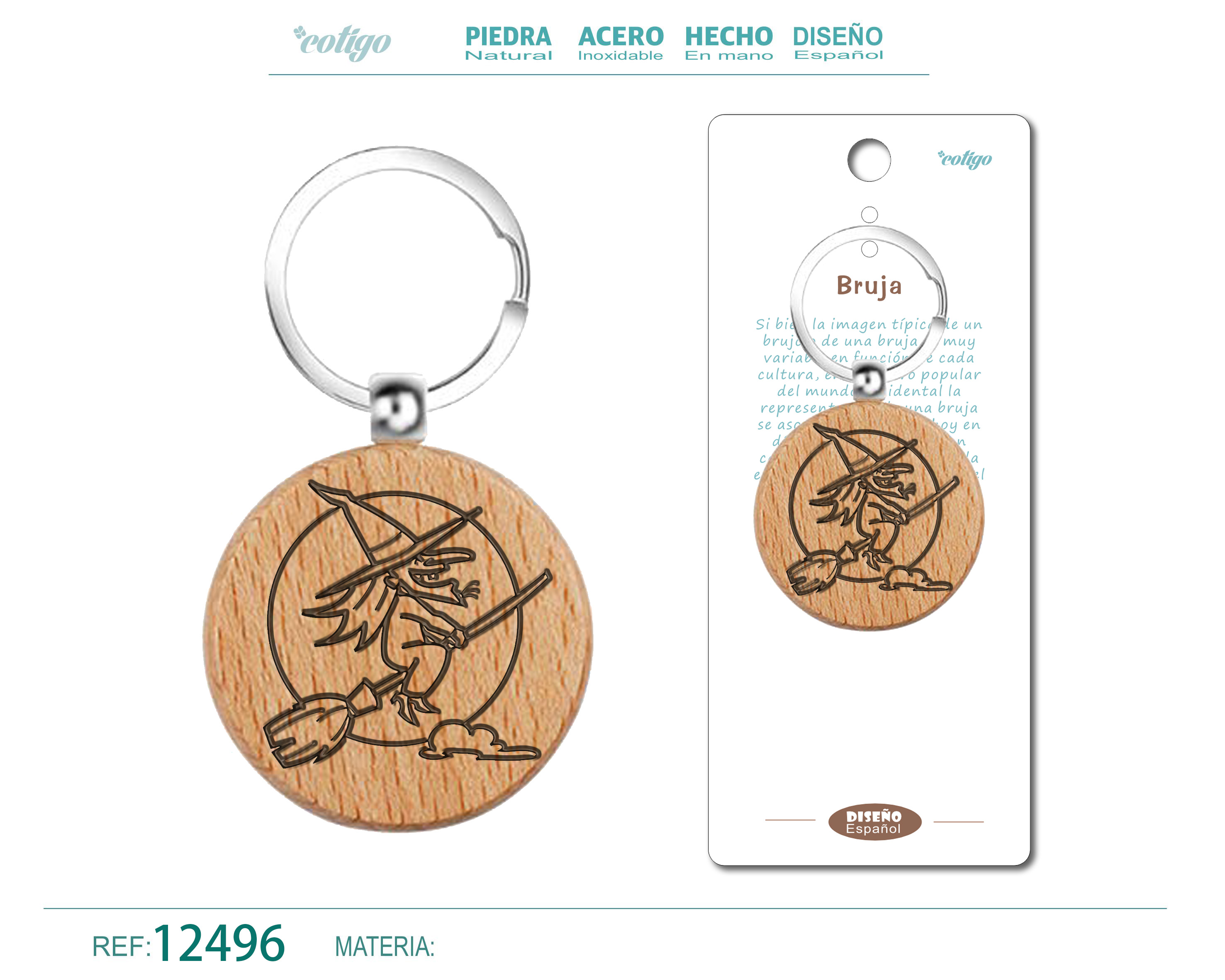 Llavero de Madera con BRUJA