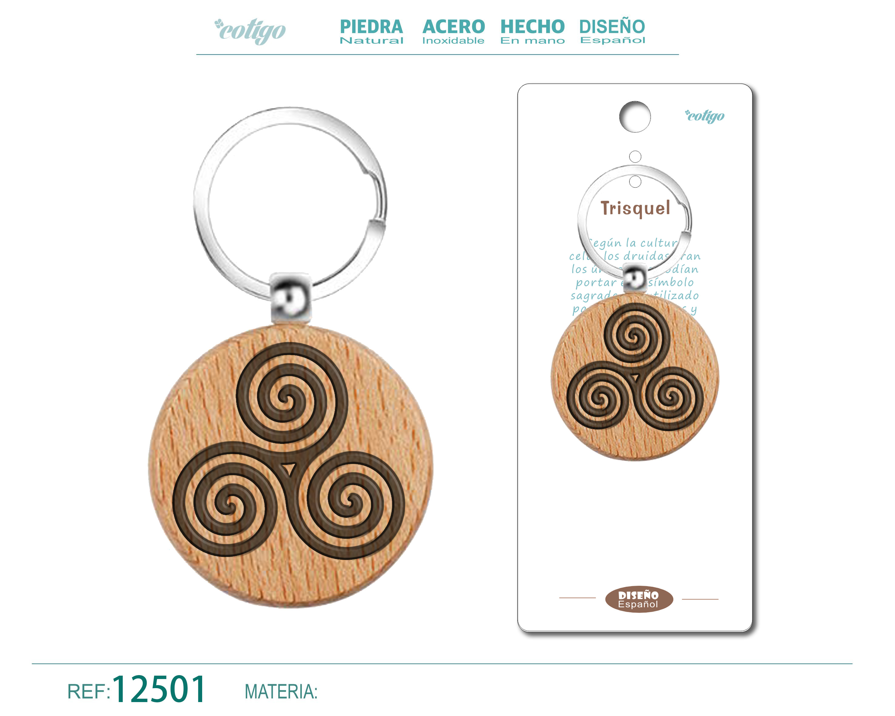 Llavero de Madera con TRISQUEL