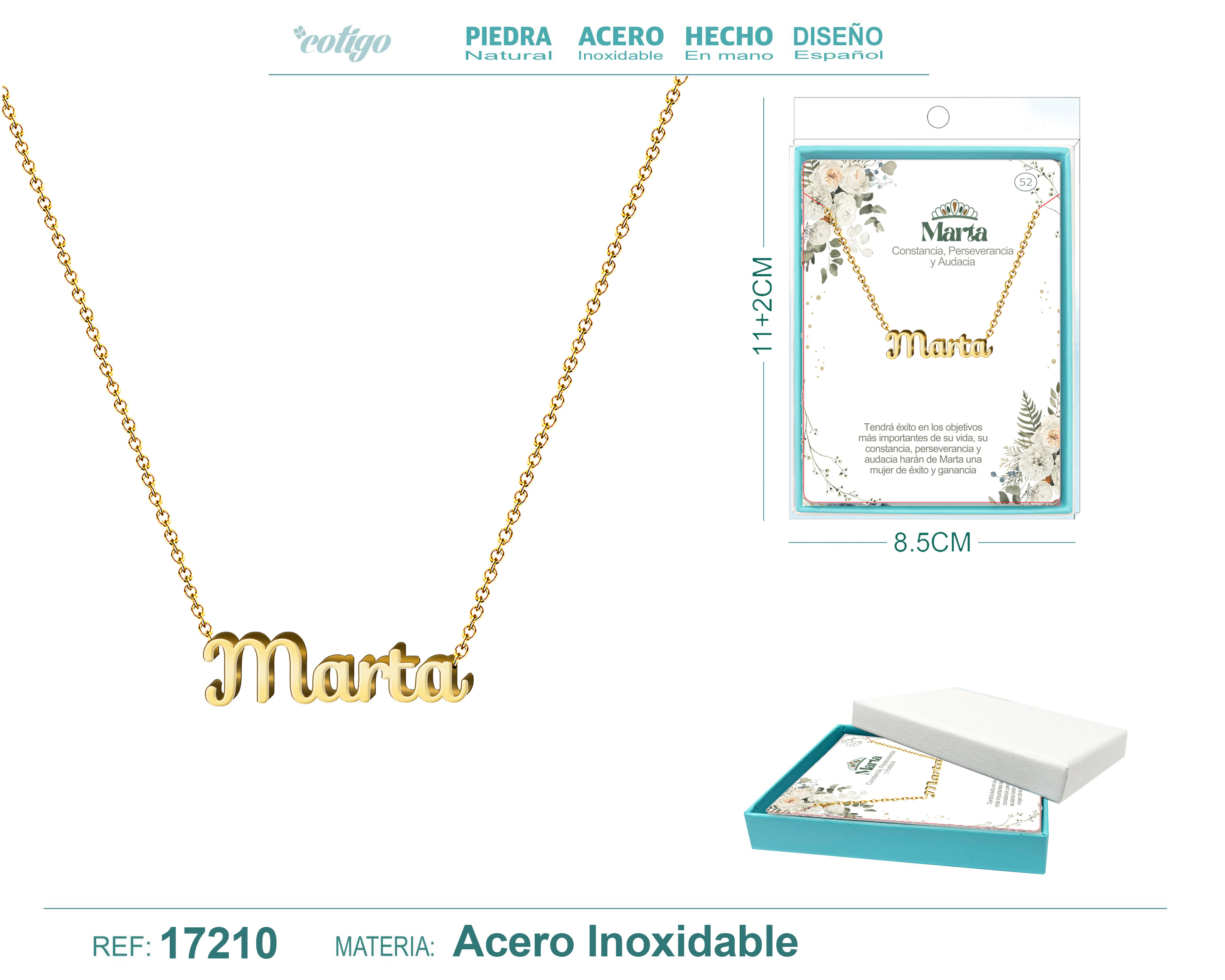 Collar Nombre Marta Acerocolor Dorado