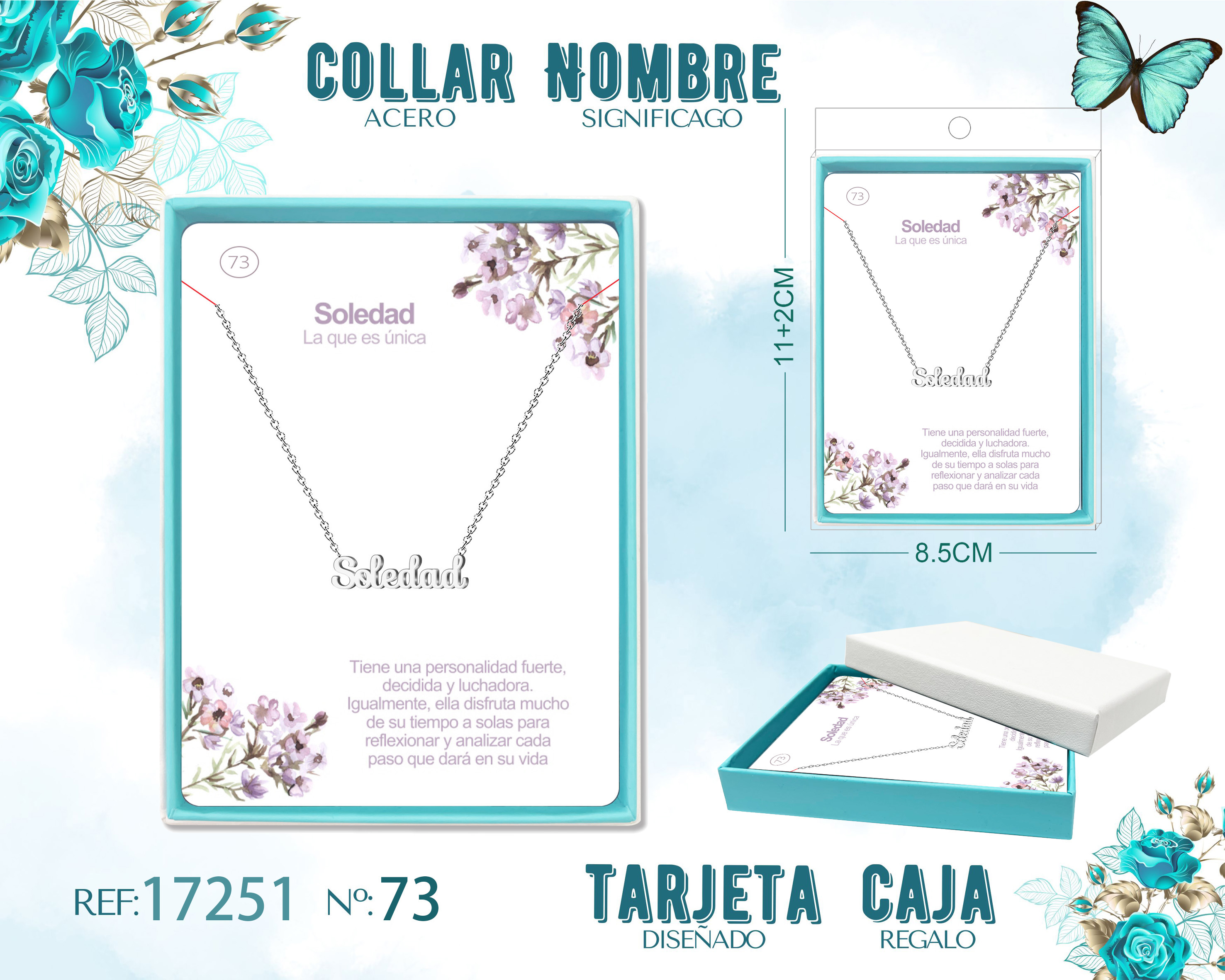 Collar Soledad Acero color Plateado