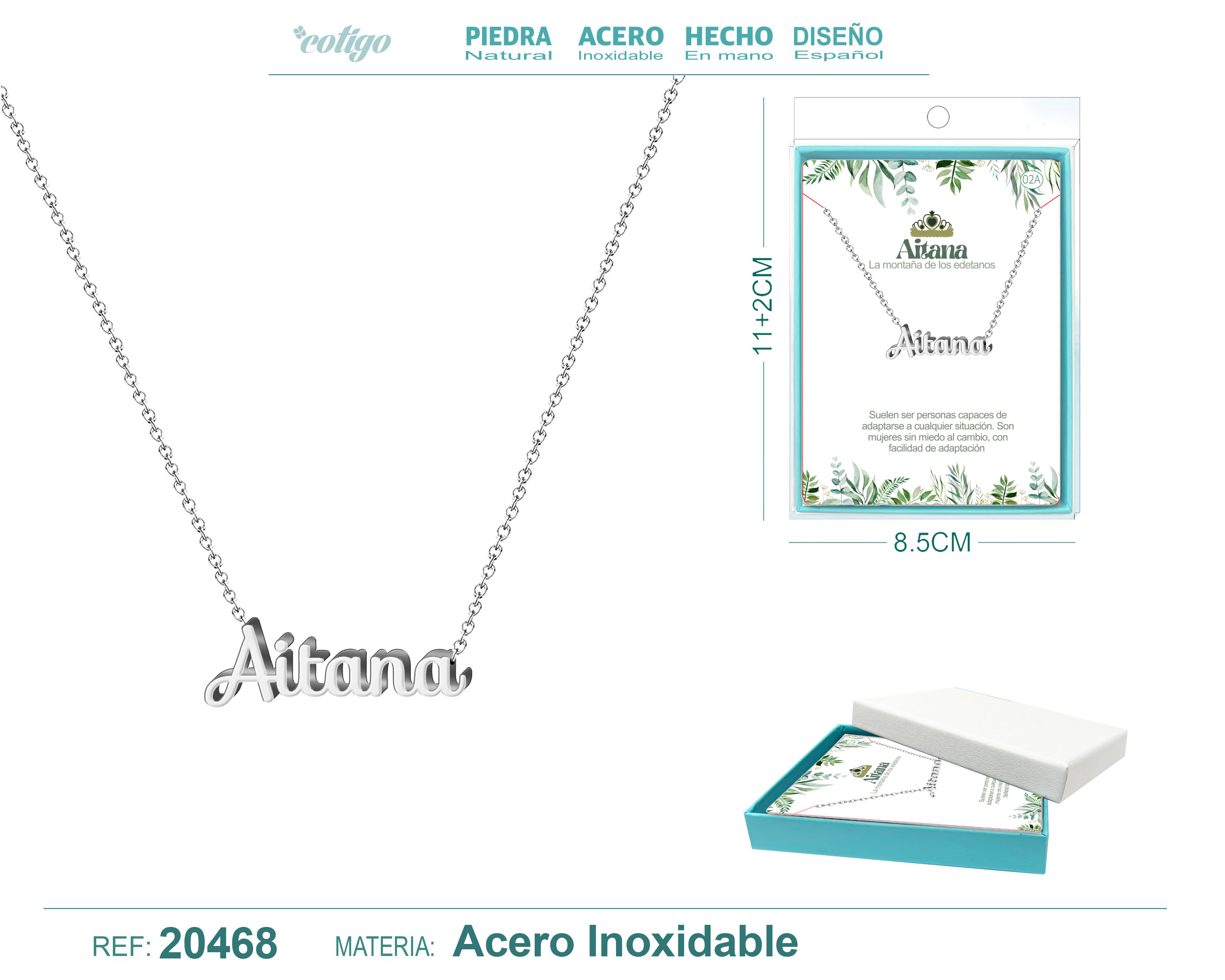 Collar Nombre Aitana Acerocolor Plateado