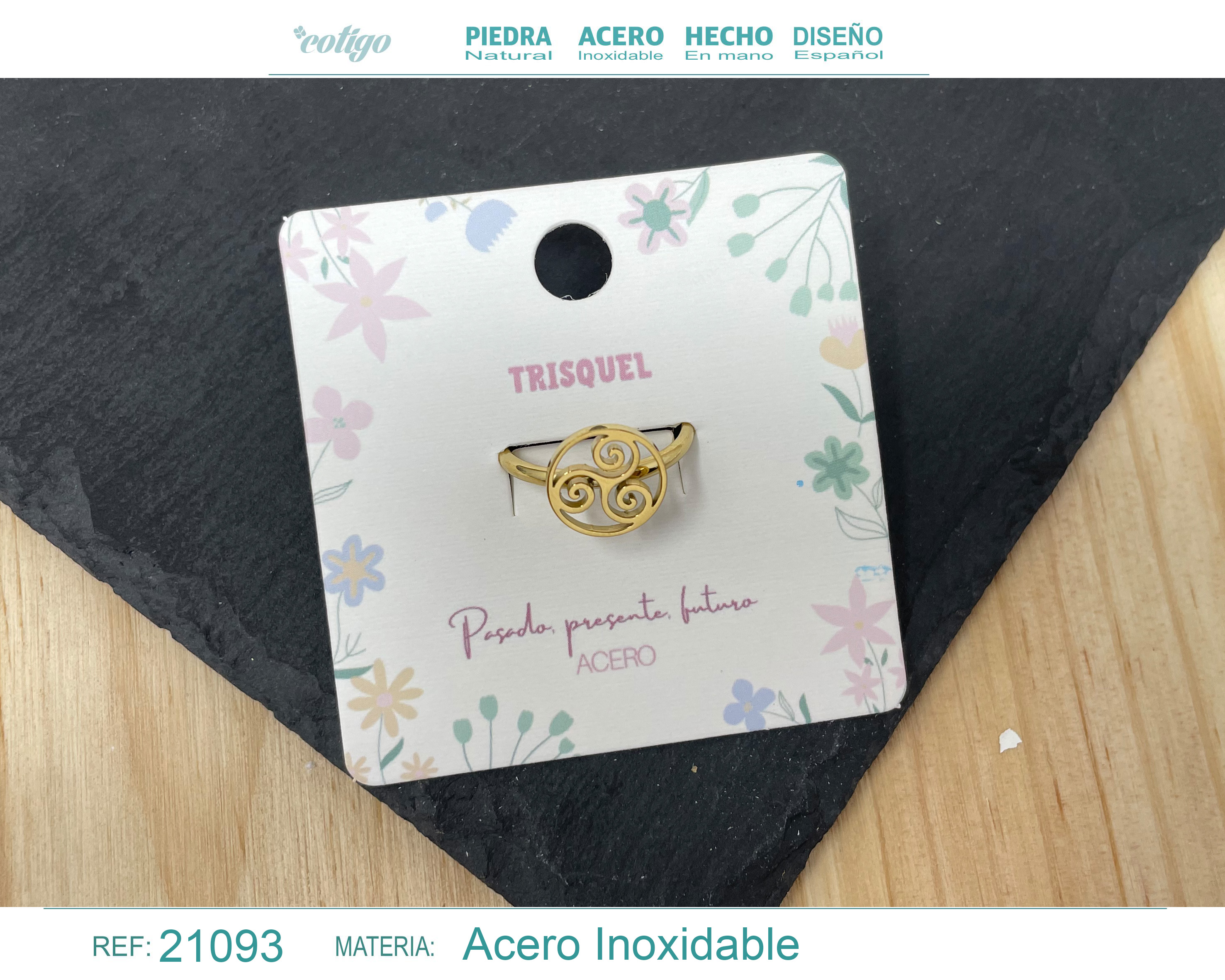 Anillo TRISQUEL Acero color Dorado