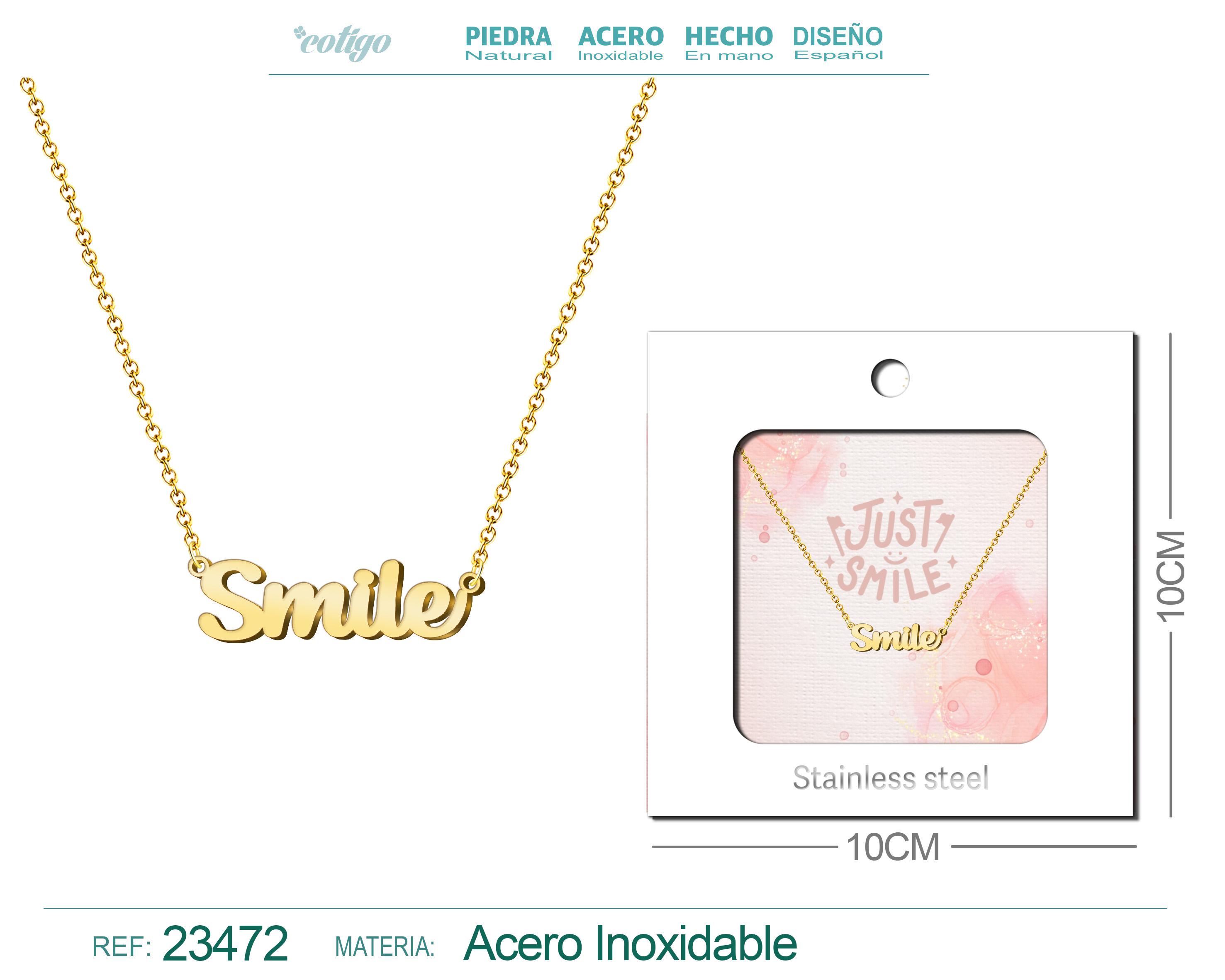 Collar Ingles para Smile Acero con Sobre