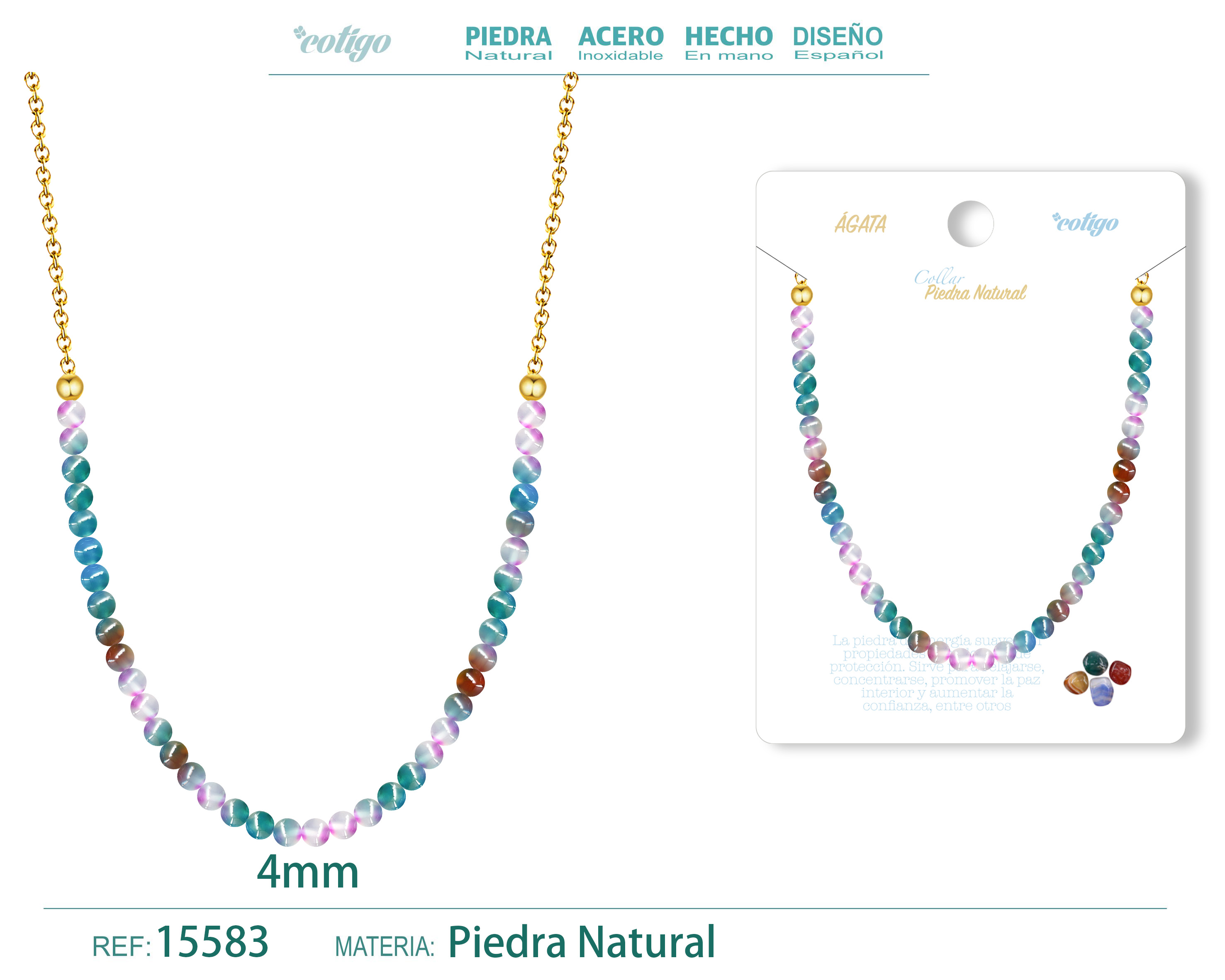 Collar Agata 4mm