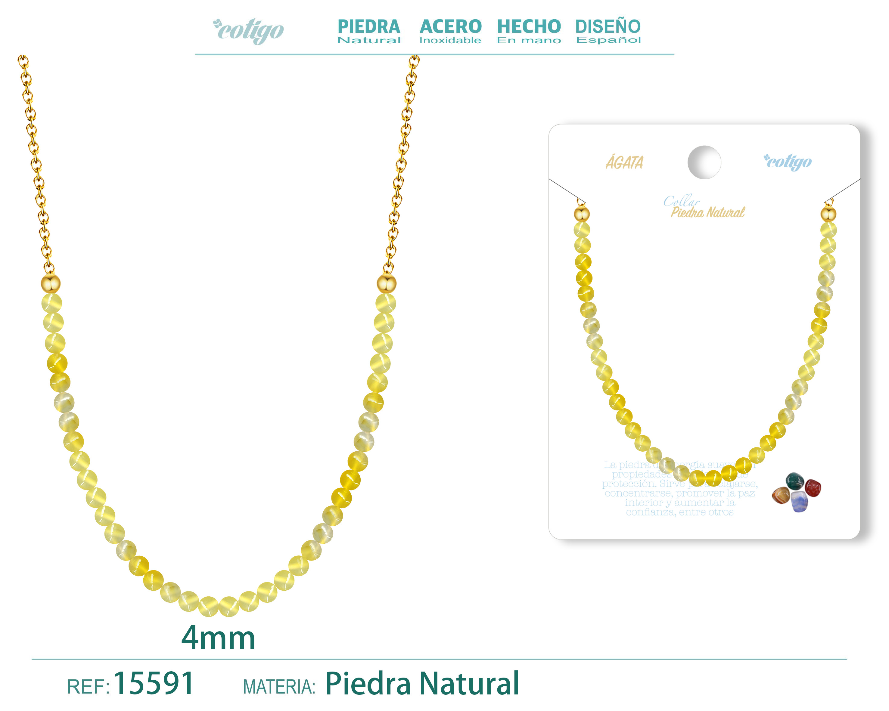 Collar Agata 4mm
