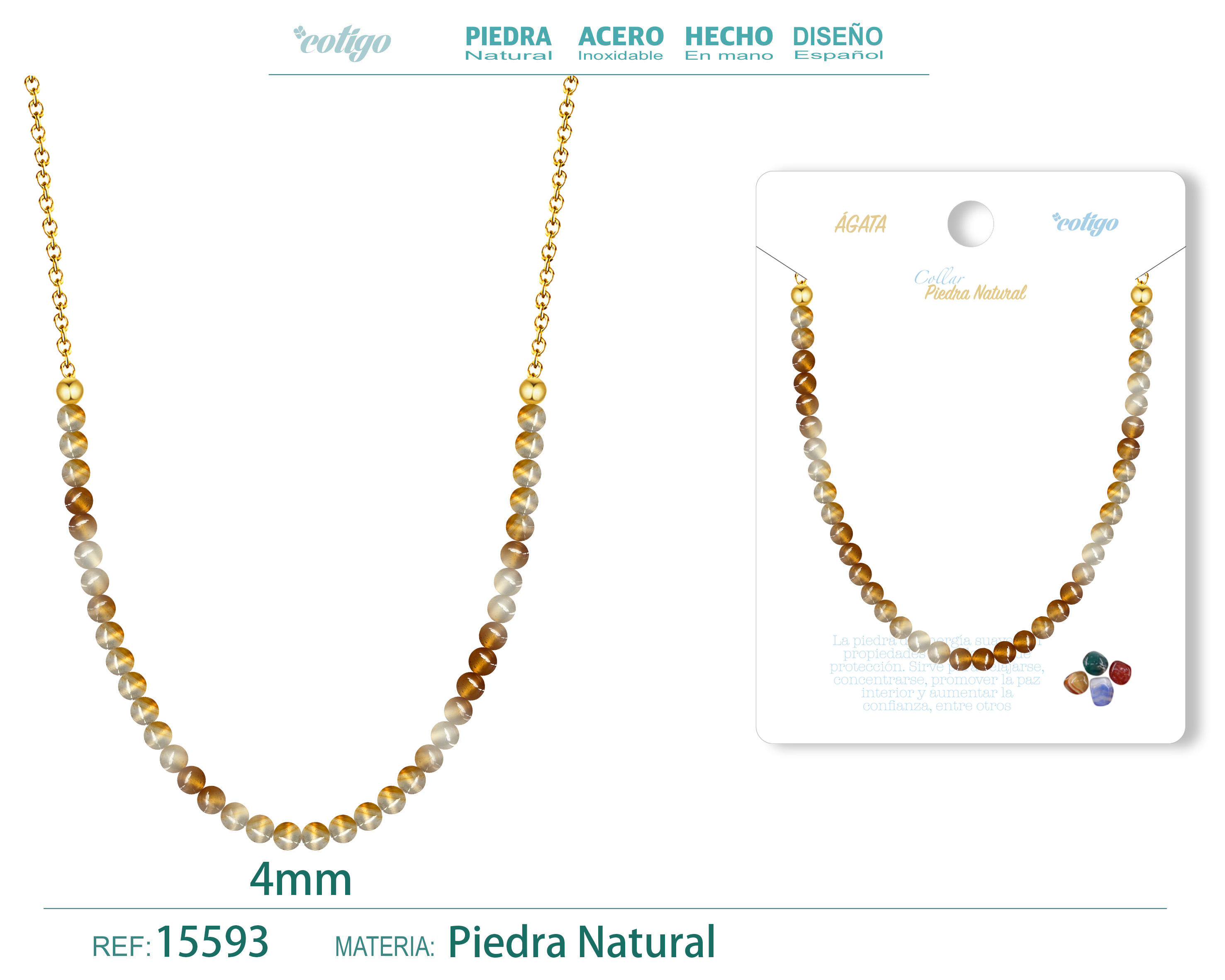 Collar Agata 4mm