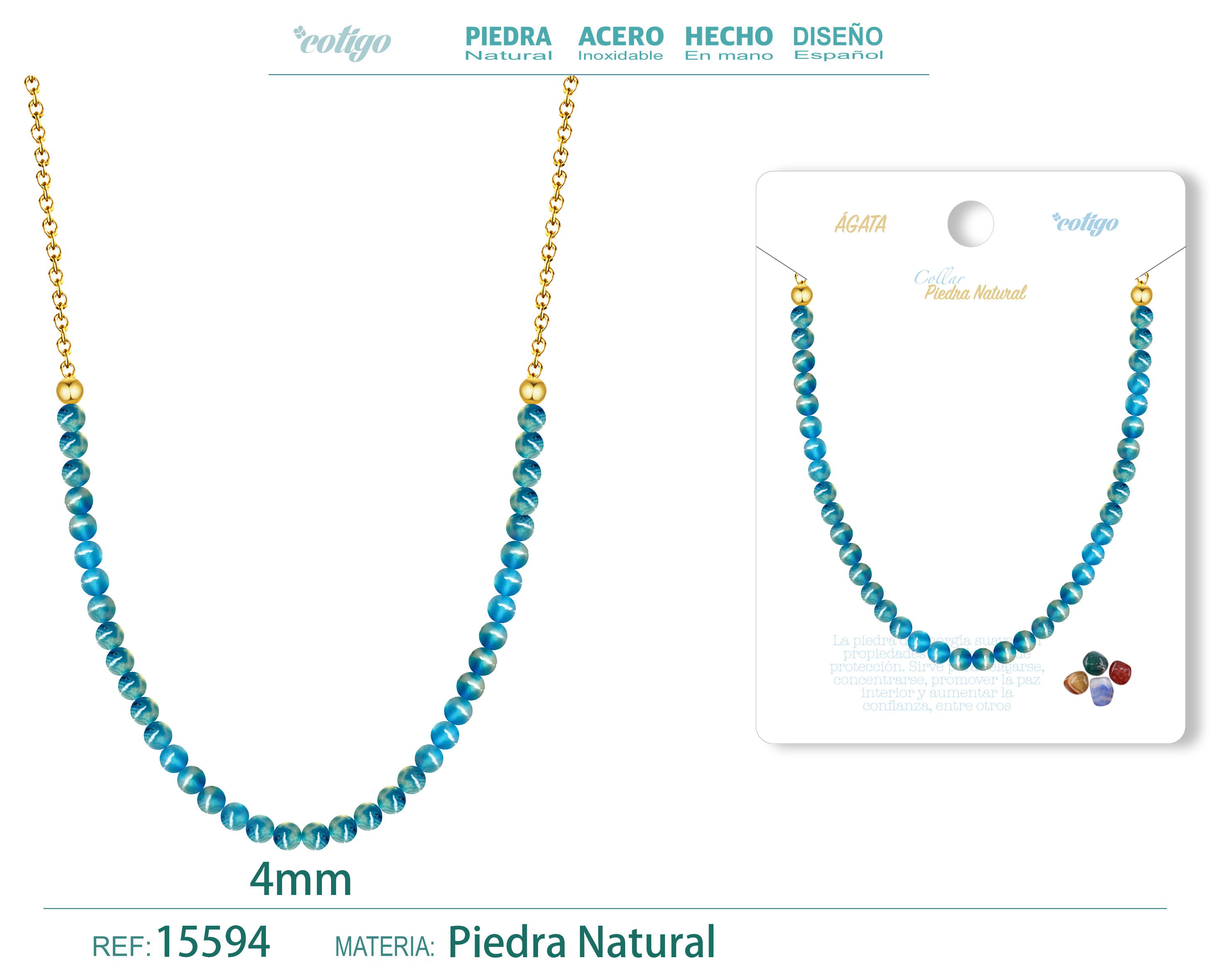 Collar Agata 4mm