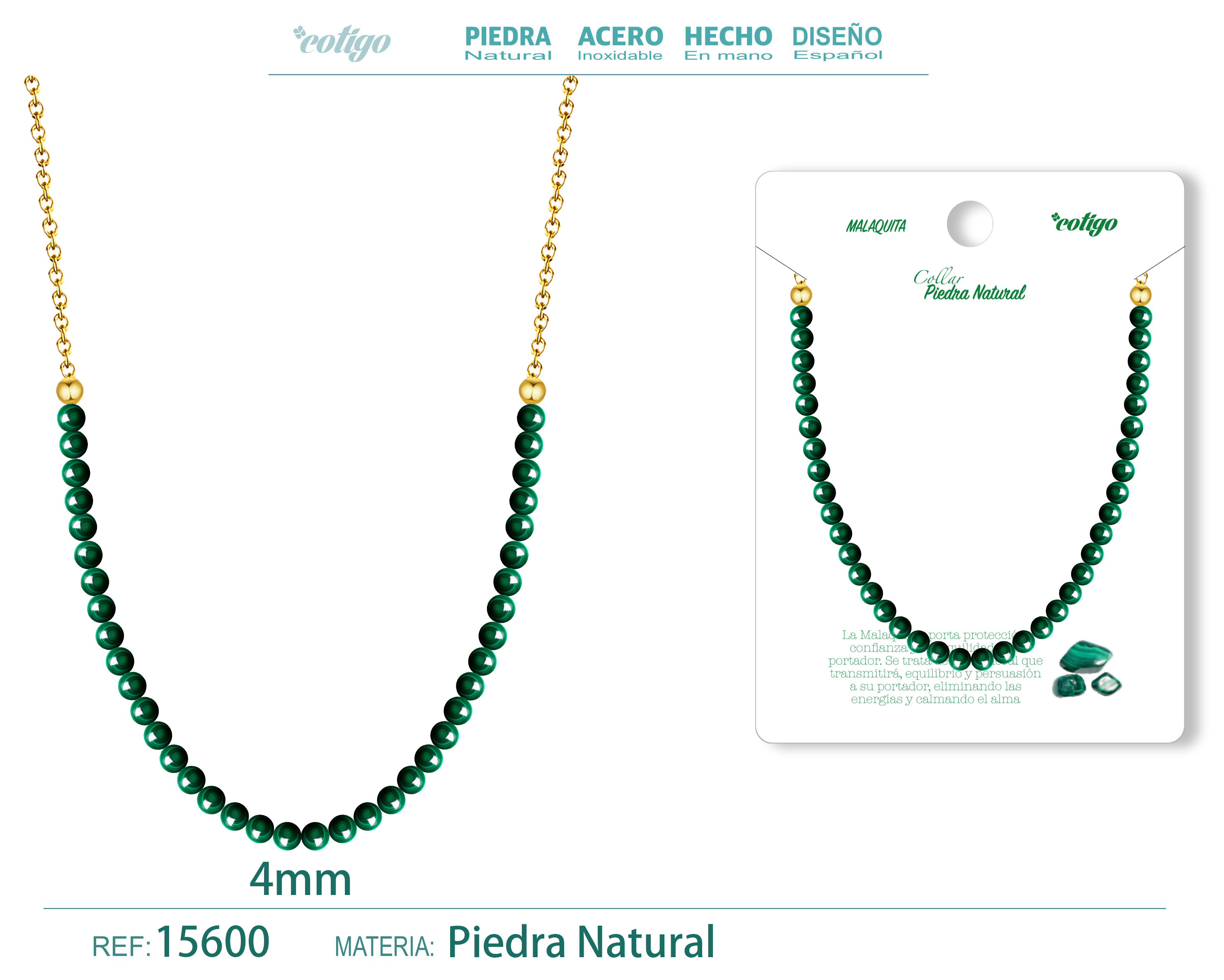 Collar Malaquita 4mm