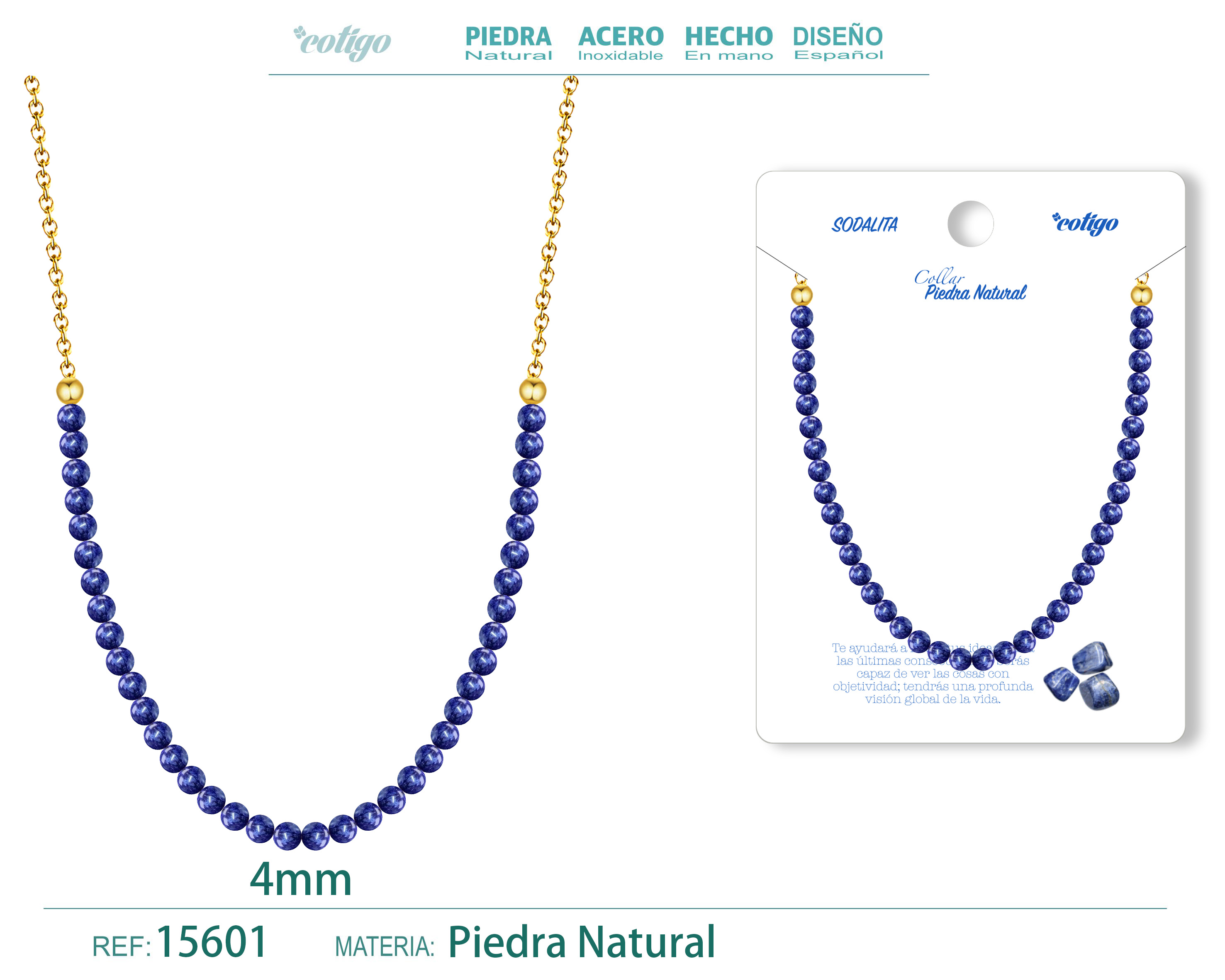 Collar Sodalita 4mm