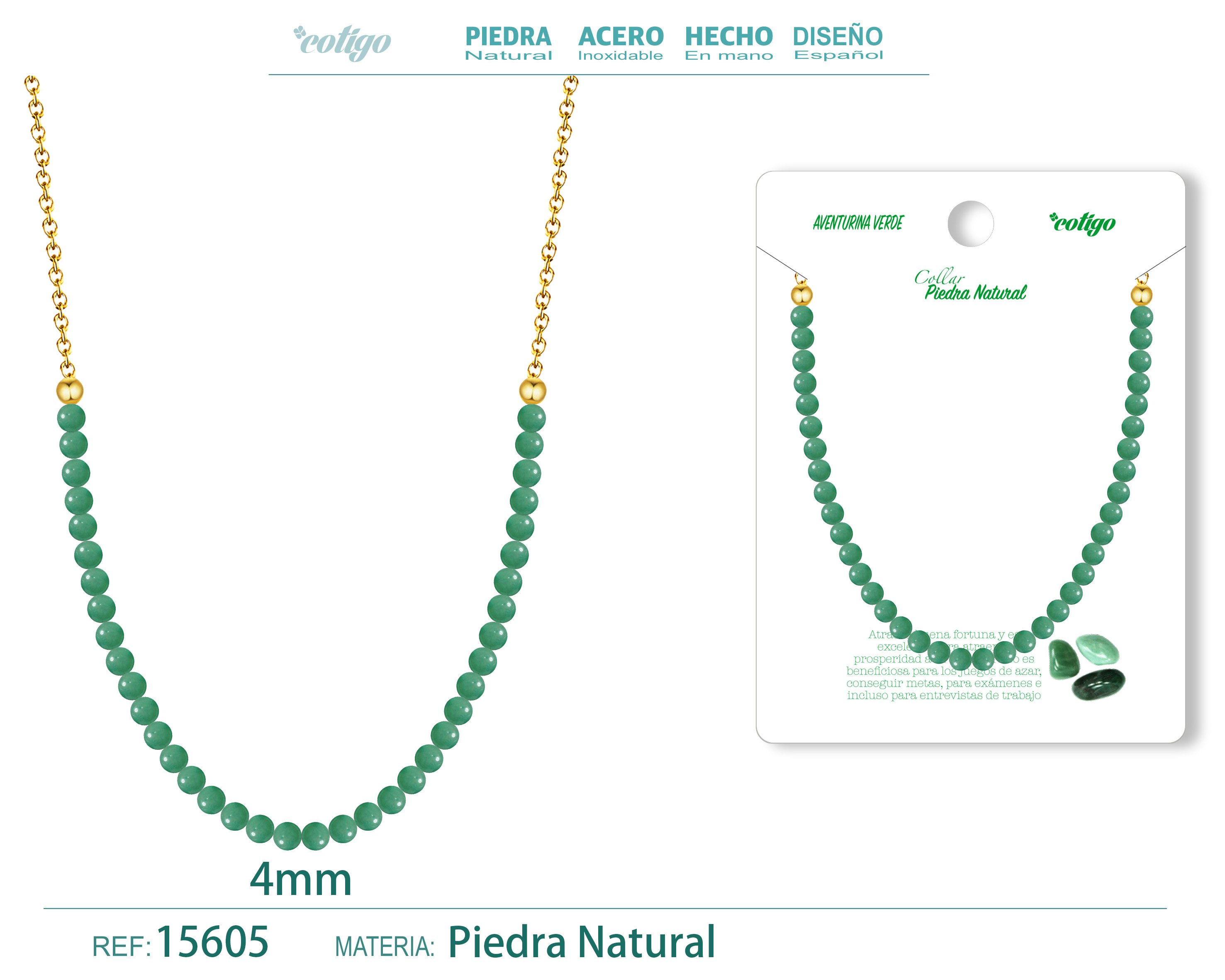 Collar Aventurina verde 4mm