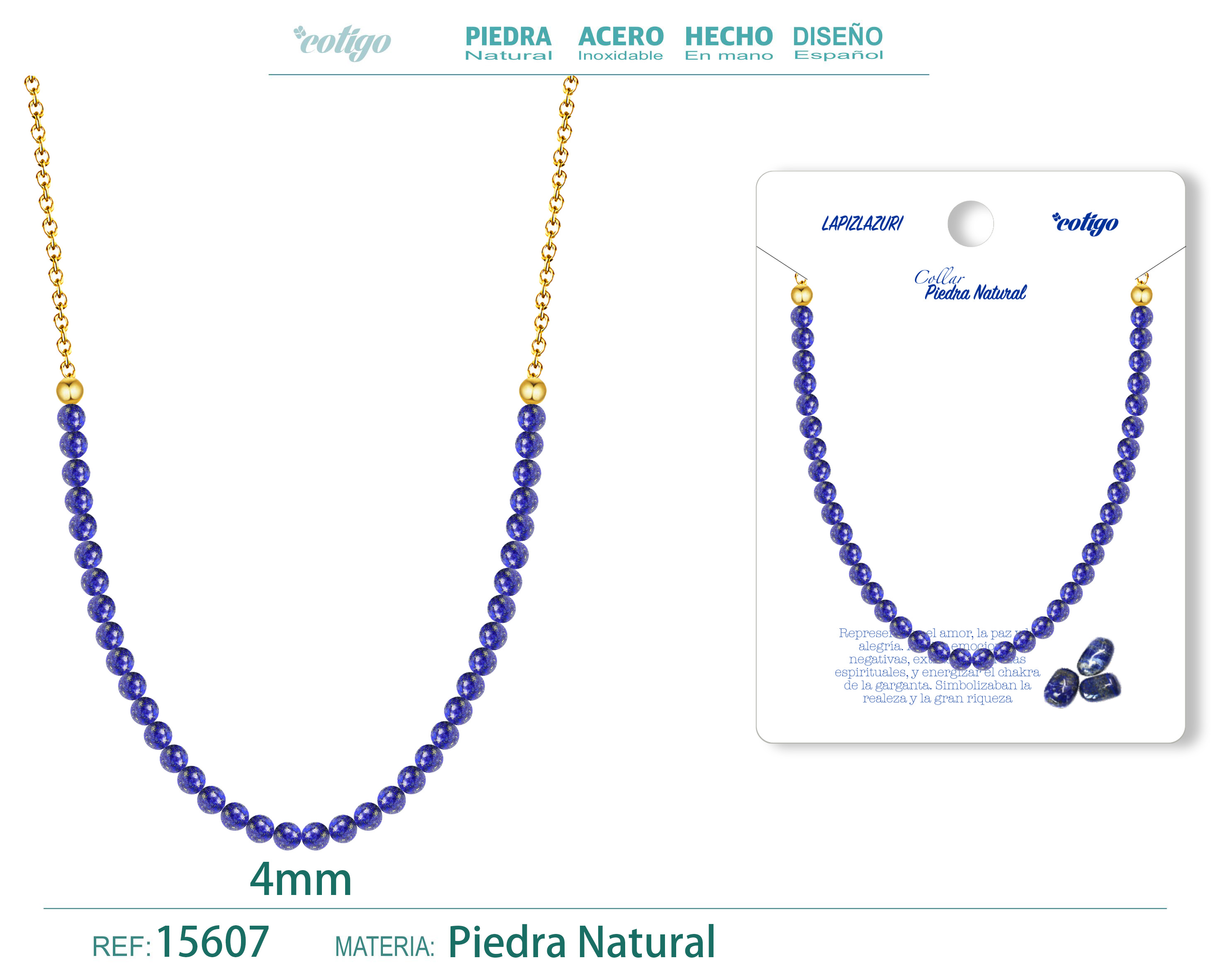 Collar Lapizrazuri 4mm