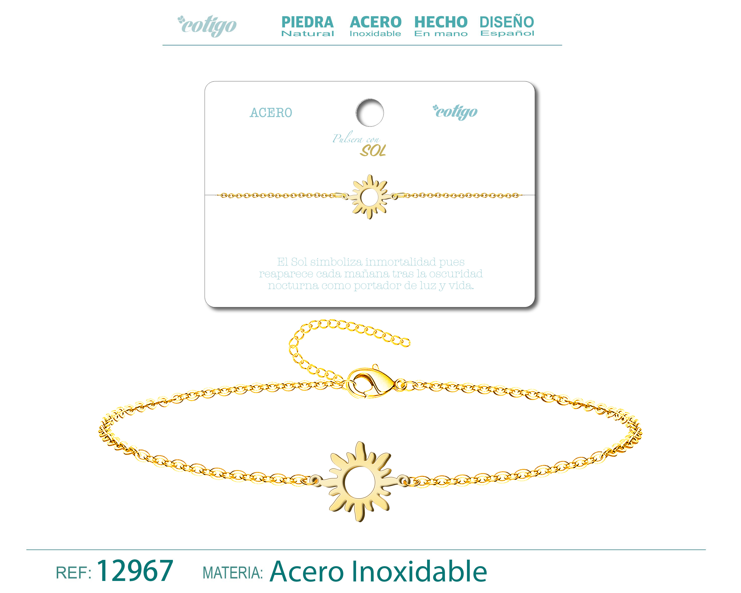 Pulsera SolAcero Dorado